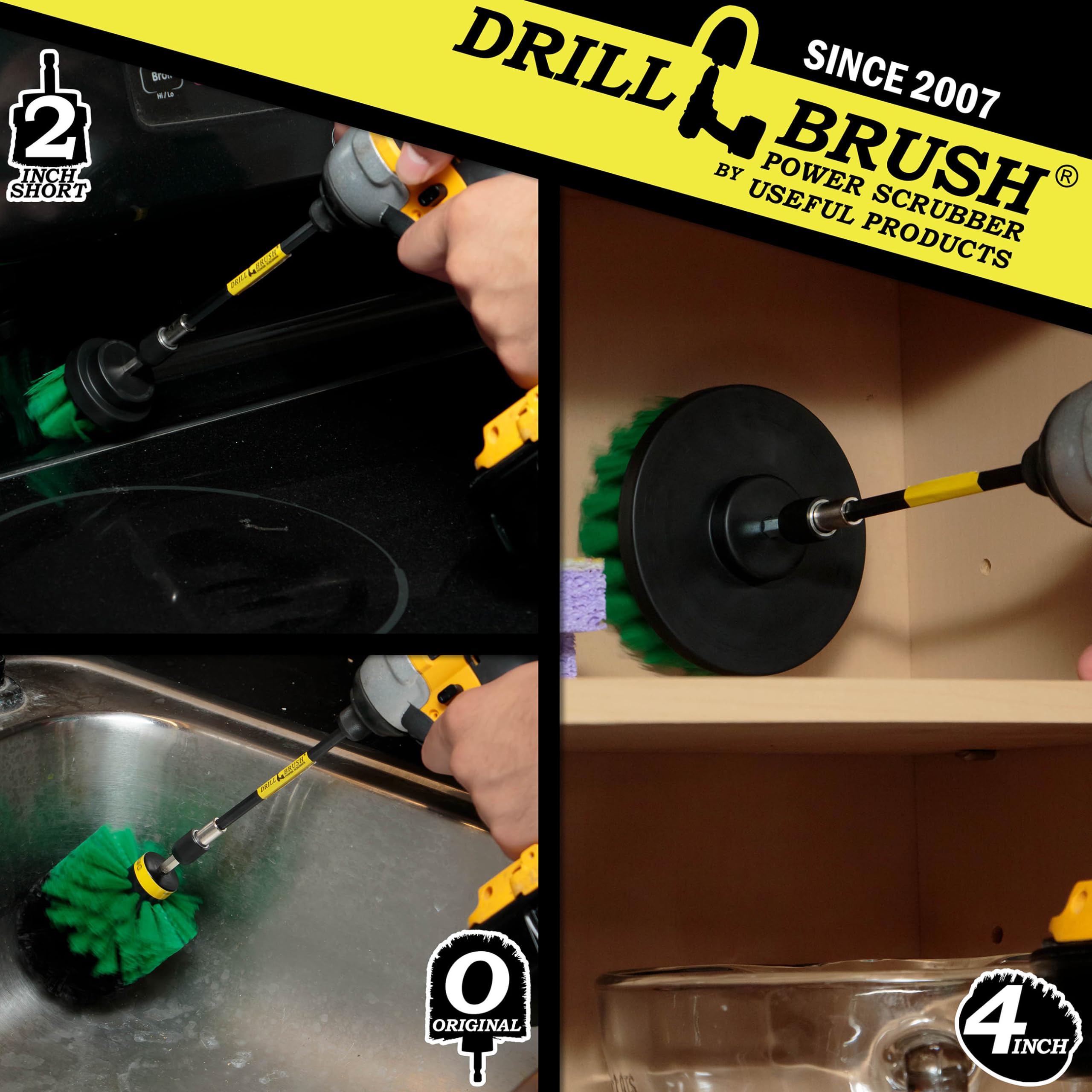 Drill Brush Household Cleaners - Kitchen Cleaning Supplies - Oven Scrub Brush - Stove Top Cleaner Kit - Countertop Cleaning Tool