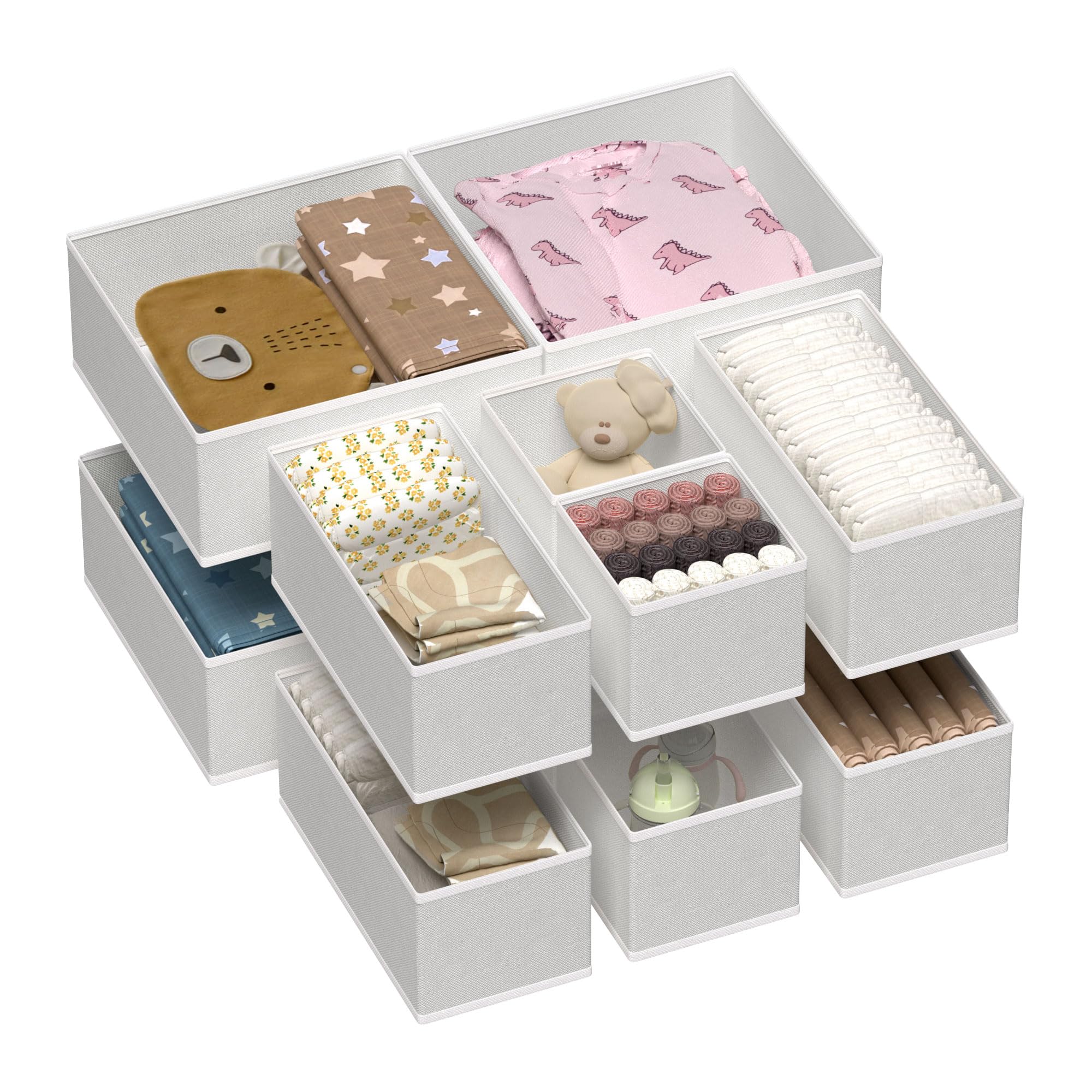 Vtopmart 12Pack Drawer Organizer for Clothes, Underwear Drawer Organizer Bins, Foldable Fabric Closet Storage Organizers, Dresse