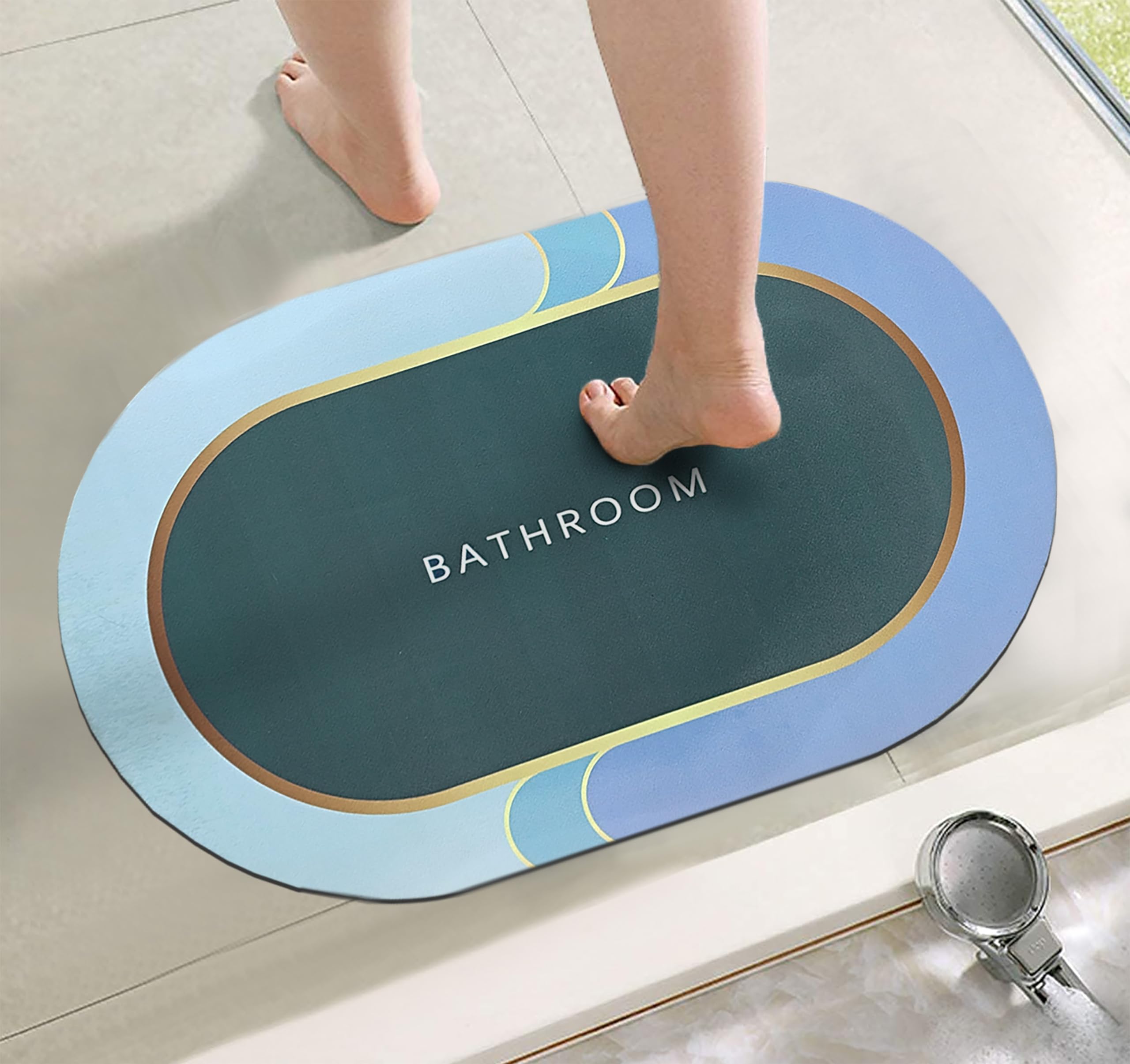 Yellow Weaves Synthetic Rubber 3 Pcs Anti Slip Water Soaking Floor Mat, Water Absorbent Non Slip Bath Mat, Quick Dry Mat For Bat