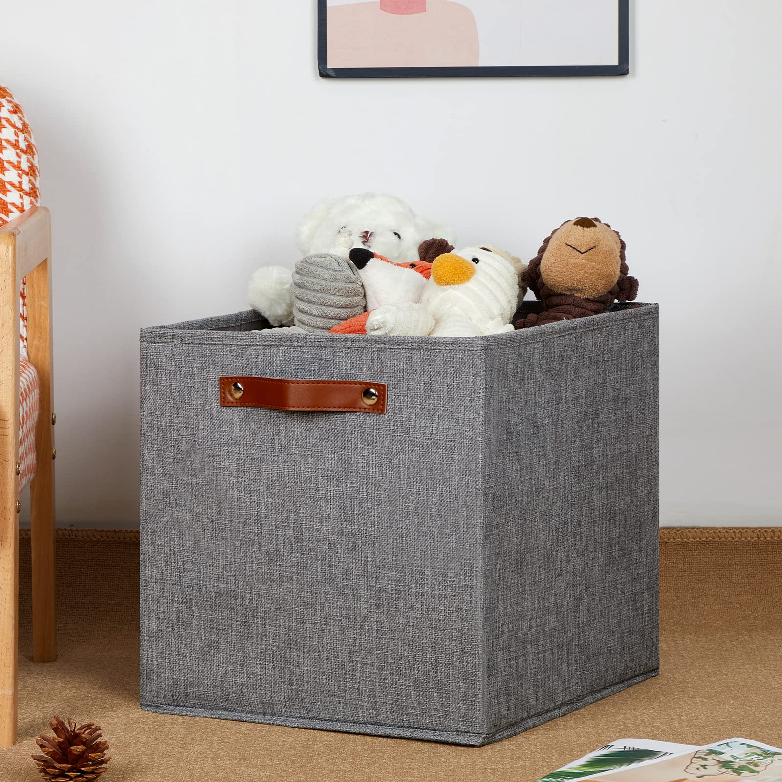 Dullemelo Fabric Storage Cubes,13 Inch Cube Stroage Bins For Empty Gift Basket,Toys Nursery Clothes Storage Linen Closet Organiz