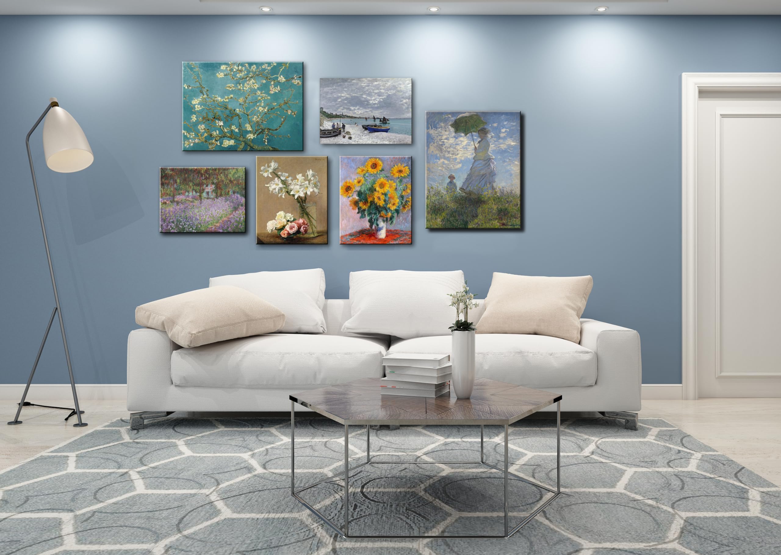 Irises In Monet'S Garden, 1900 By Claude Monet Canvas Wall Art Decor Framed Famous Painting Print For Bathroom Bedroom Wall Deco