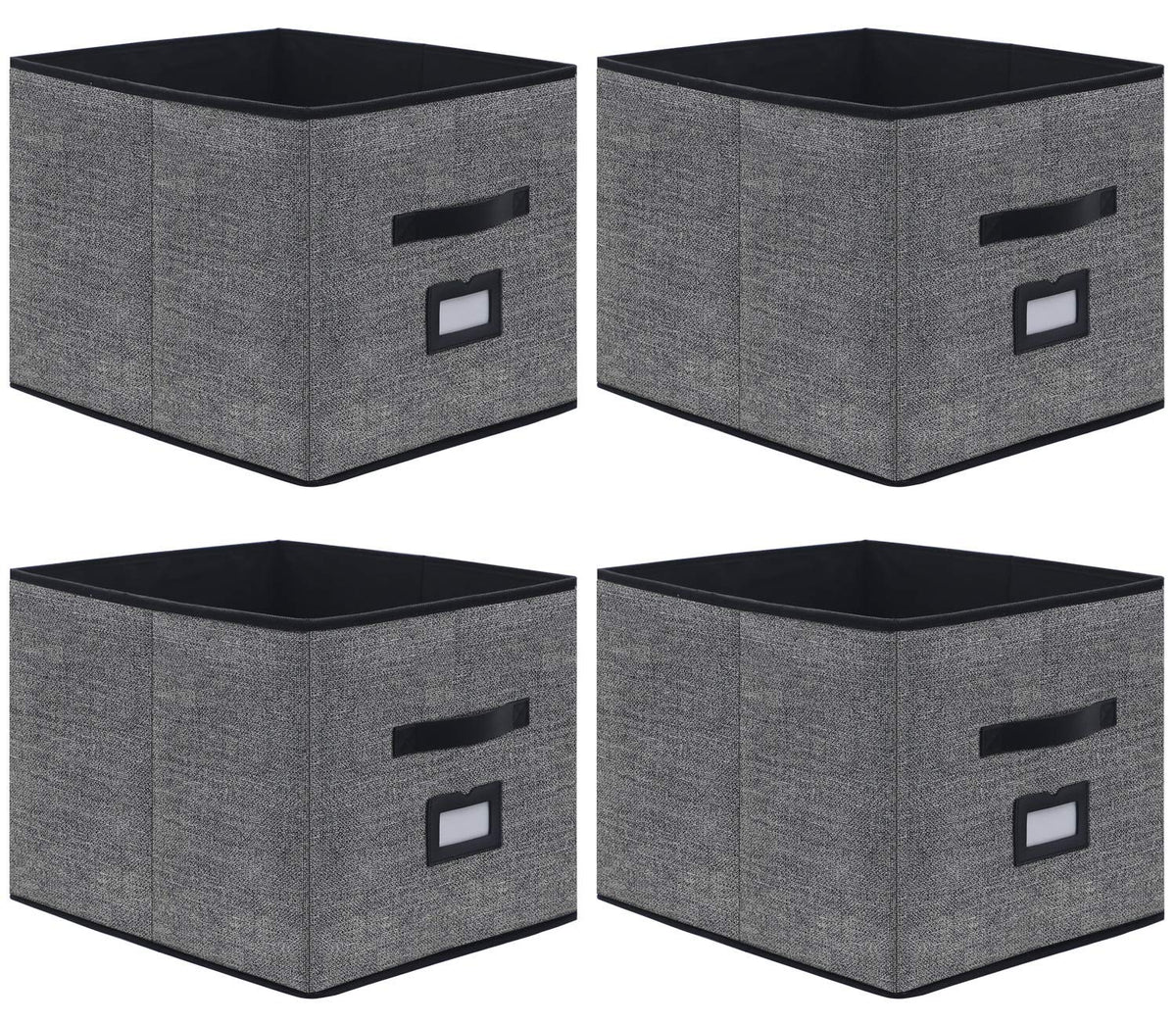 Onlyeasy Extra Large Foldable Cloth Storage Cubes 4 Pack With Label Holders - Fabric Storage Bins Baskets Organizers For Home Of