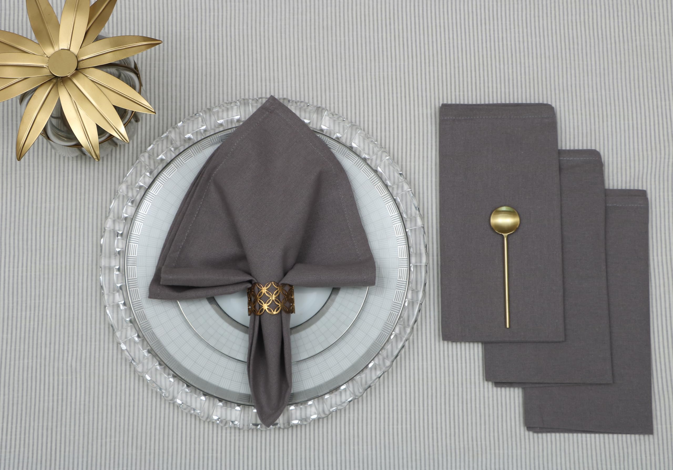 Set Of 12 Cloth Napkins, 18 X 18 Inches, 100% Cotton Everyday Use Premium Quality Cloth Napkins With Mitered Corners Ultra Soft