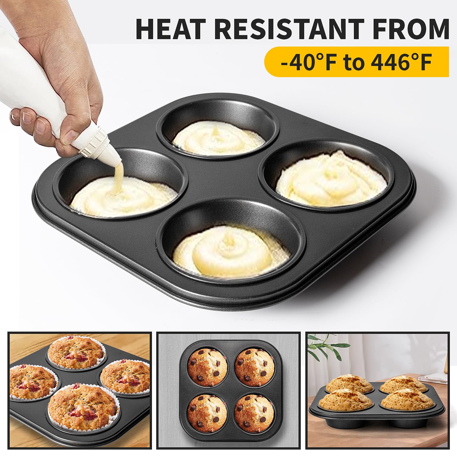 Yomvzake Air Fryer Muffin Pan, 2 Pack Cupcake Molds For Air Fryer Toaster Oven, Nonstick Cupcake Baking Pan For Counter Top Oven