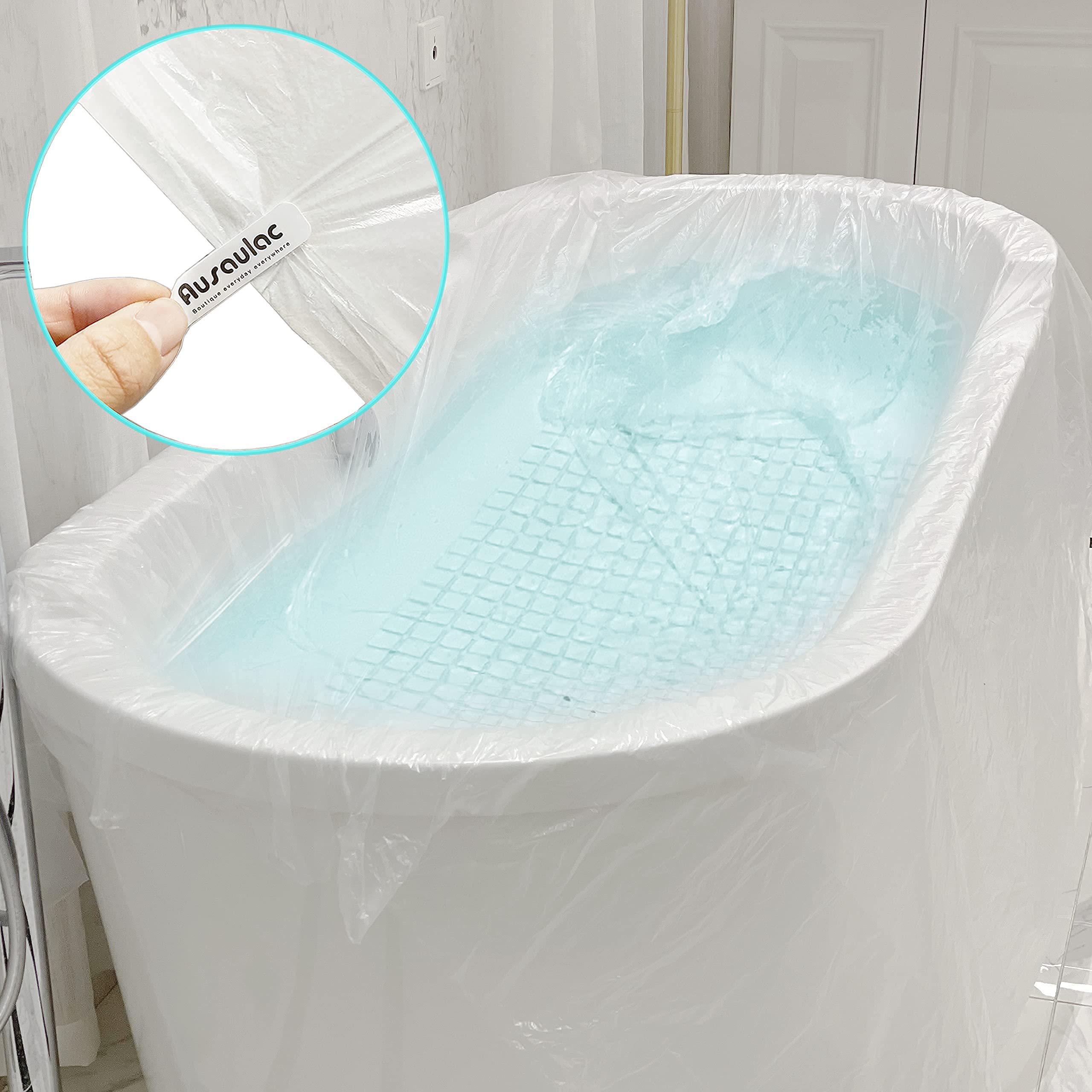 12 Pcs Bathtub Cover, Individual Pack Bathtub Liner Large (102X47') Disposable Bathtub Covers Liner Bag For Travel And Household