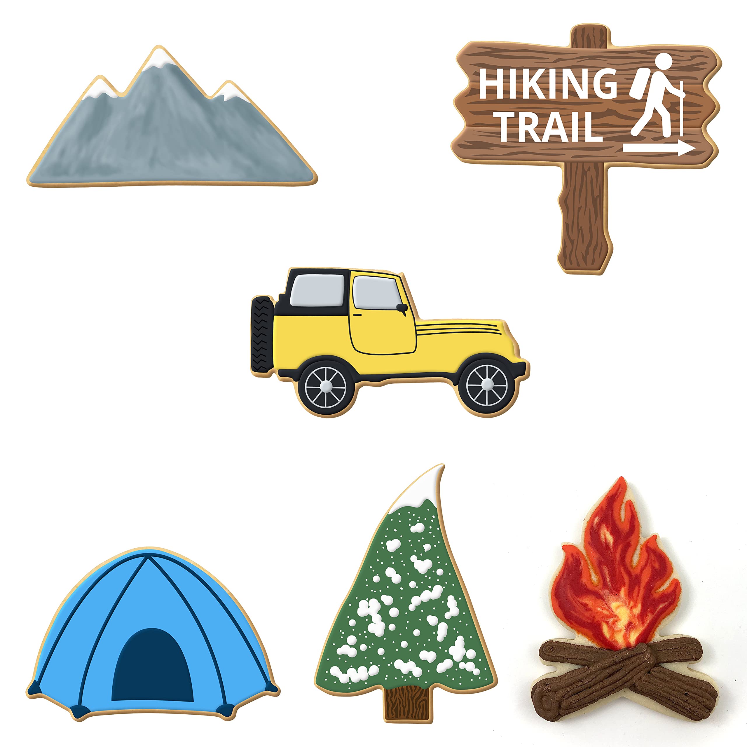 Foose Cookie Cutters Mountain Camping 6 Pc Set With Recipe Card, Made In Usa
