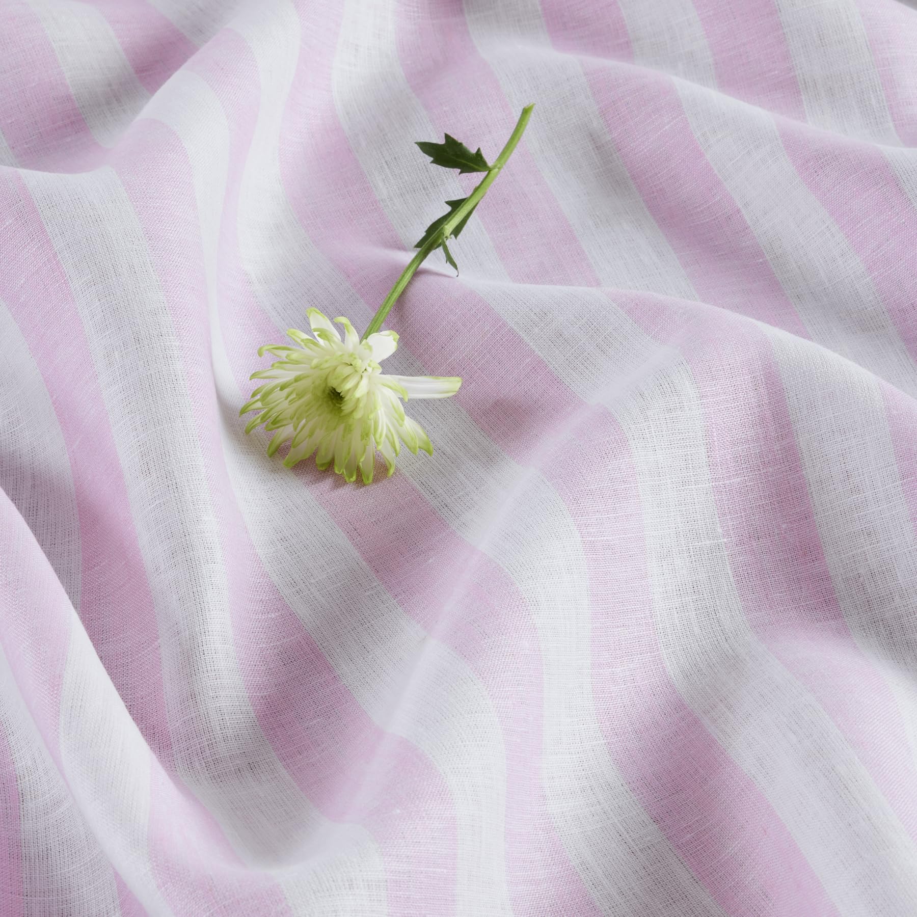 Solino Home Stripe Linen Dinner Napkins 20 X 20 Inch - 100% Pure Linen Pink And White Cloth Napkins Set Of 4 For Spring, Easter