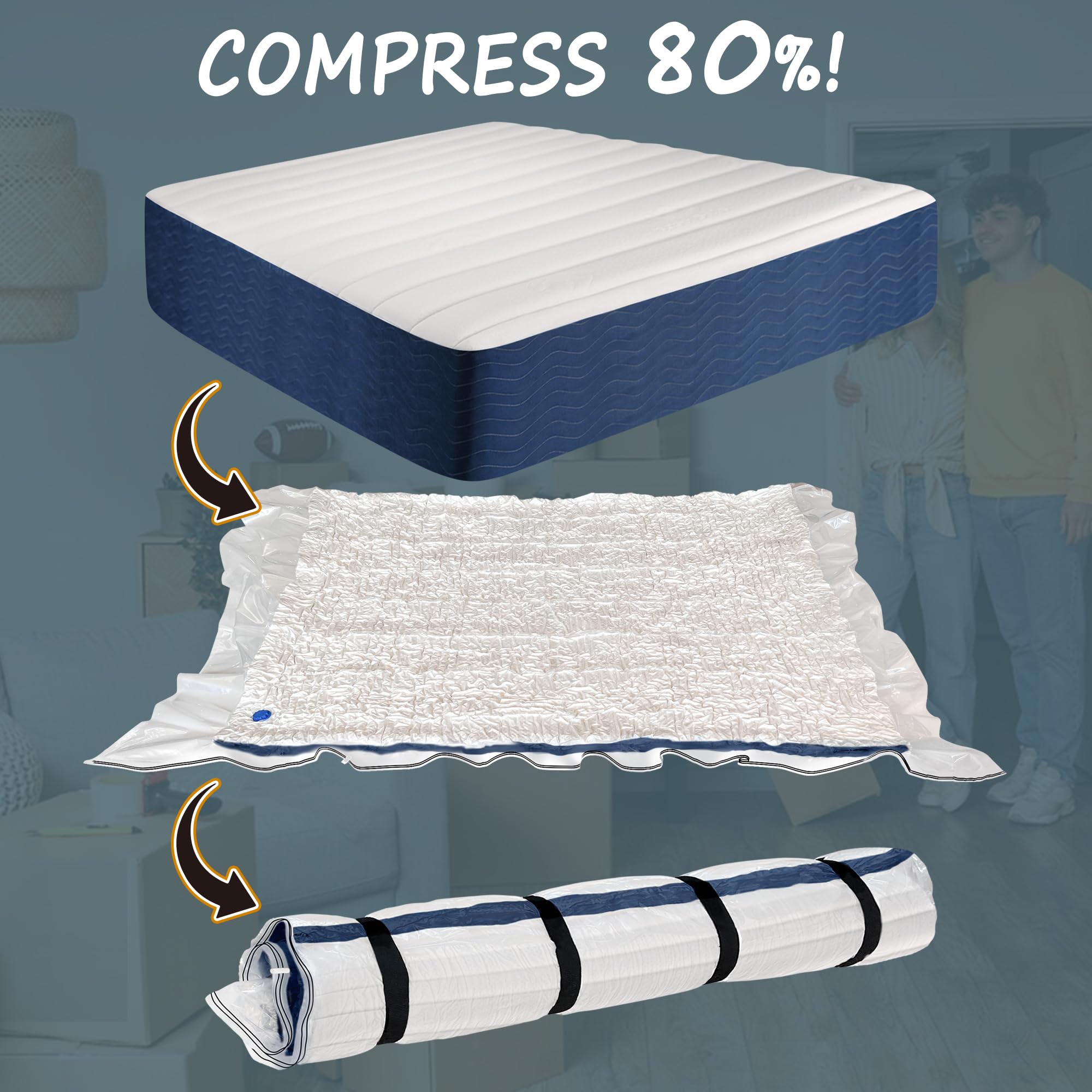 Meersburg Vacuum Storage Bag For Mattress - Vacuum Seal Bag For Memory Foam And Latex - Easy Moving, Shipping And Storage (King/