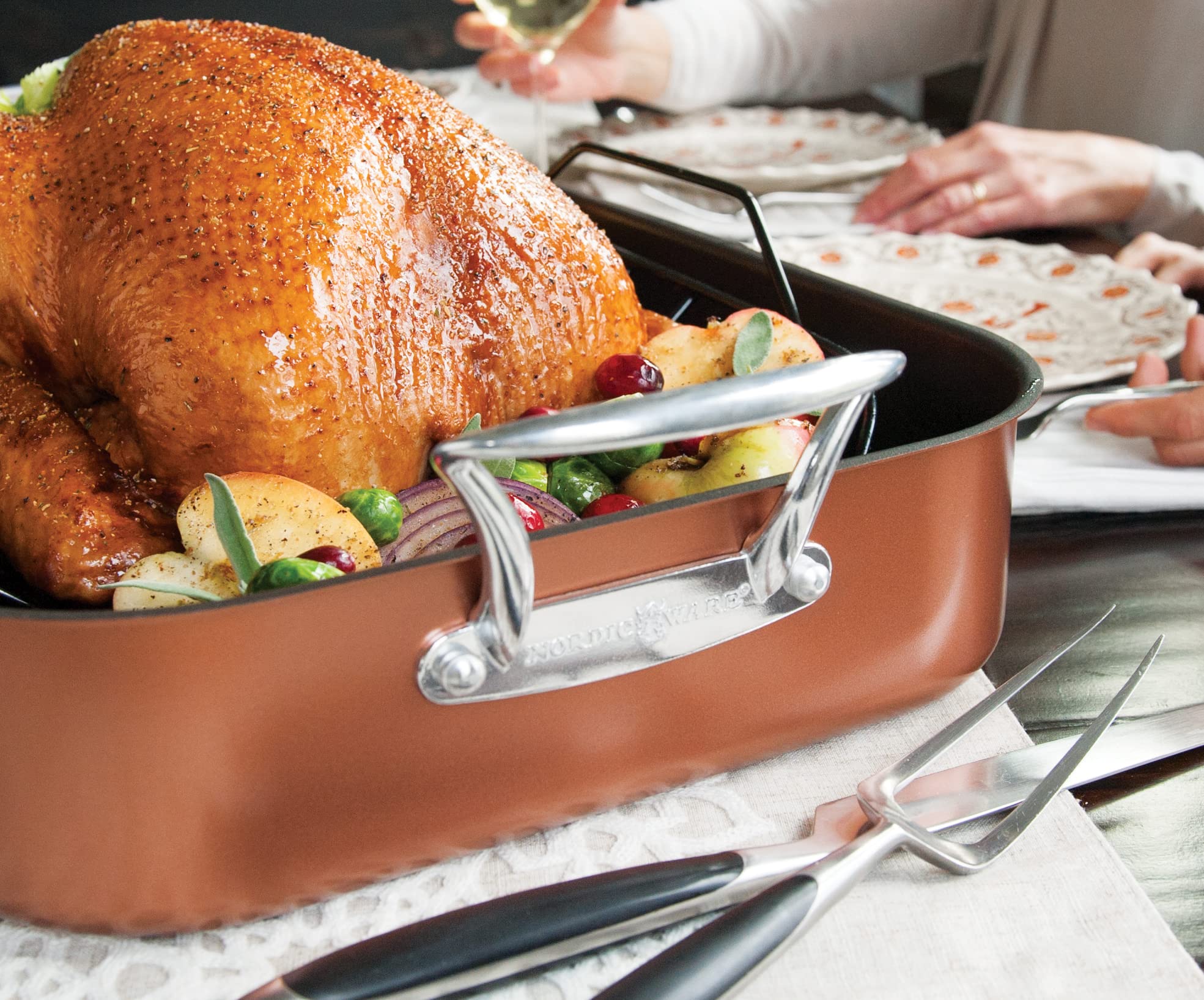 Nordic Ware Turkey Roaster With Rack, Copper