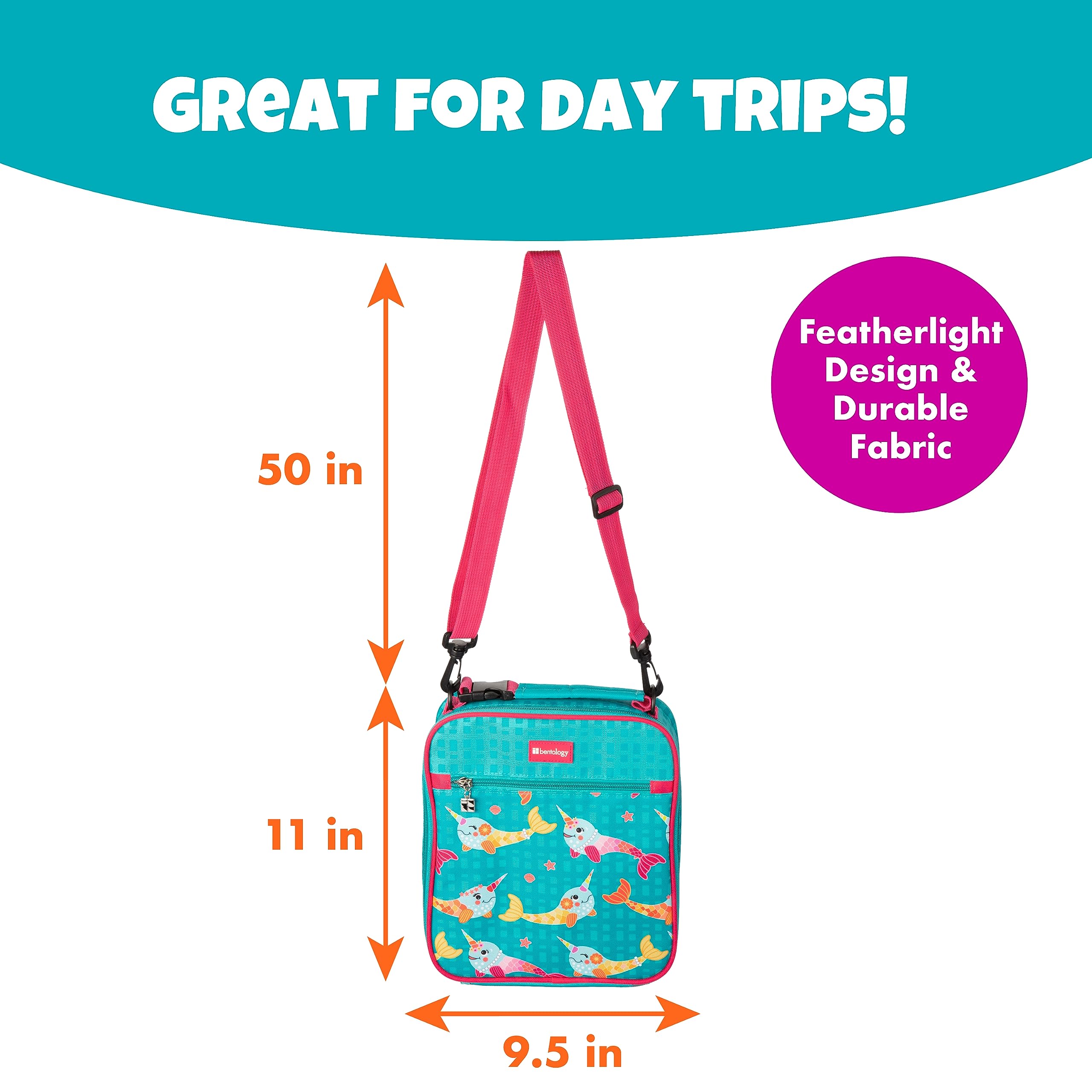 Kids Complete Lunch Box Tote Kit - Insulated Soft Bag Sleeve W Convertible Backpack Strap For Kids, 13Oz Food Jar & Reusable Har