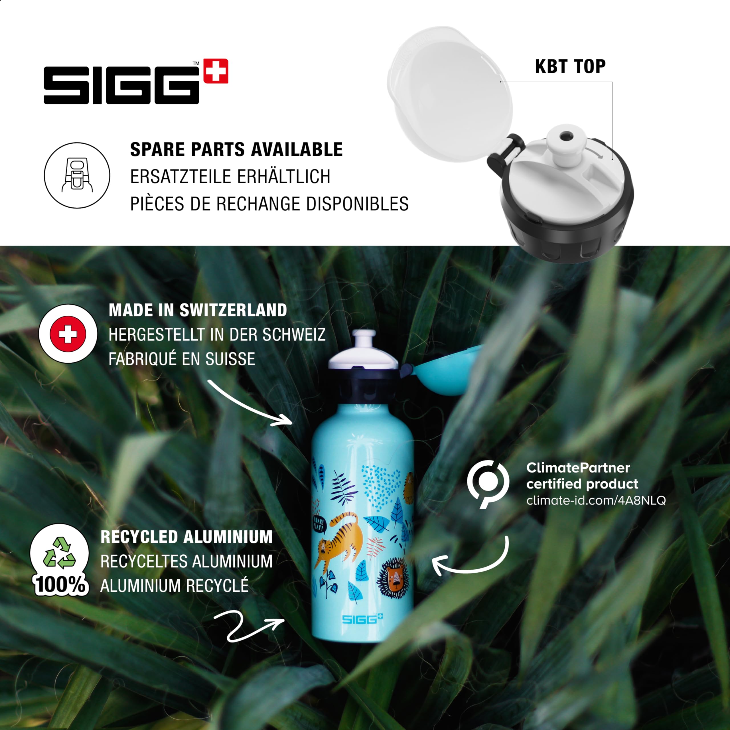 SIGG - Kids Water Bottle - Footballcamp - Leakproof - Lightweight - BPA Free - Aluminum - 13 Oz