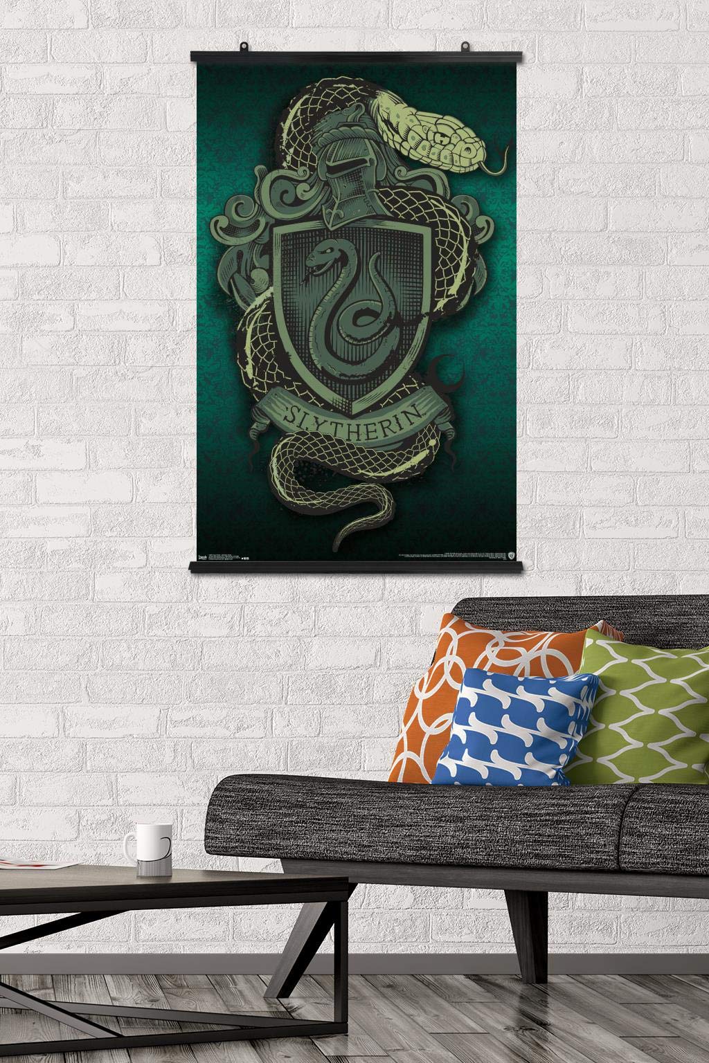 Trends International The Wizarding World: Harry Potter - Slytherin Snake Crest Wall Poster, 22.375'' X 34'', Premium Poster & Cl
