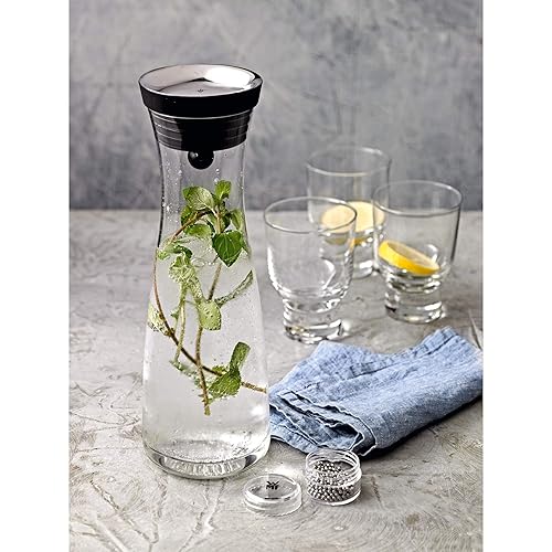 WMF Basic Water Decanter 1L Height 29 cm close-Up Stopper glass cromarganA Stainless Steel Silver