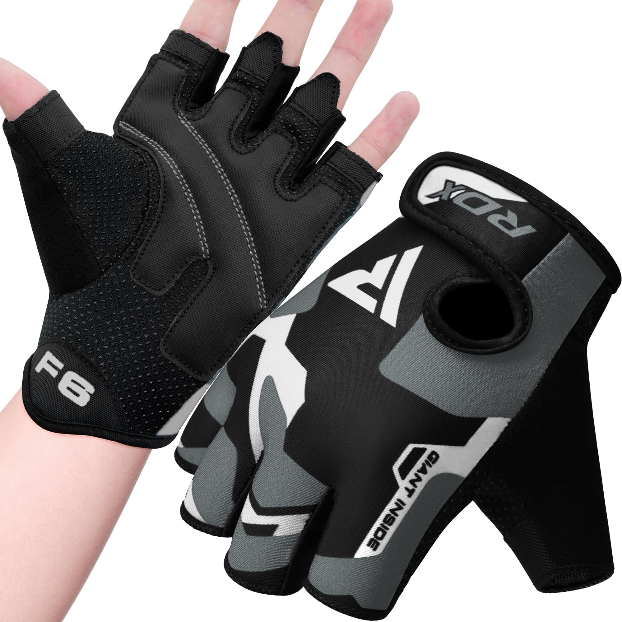 Rdx Weight Lifting Gloves Gym Fitness Workout, Anti Slip Padded Palm Protection Elasticated Strength Training Equipment Men Wome