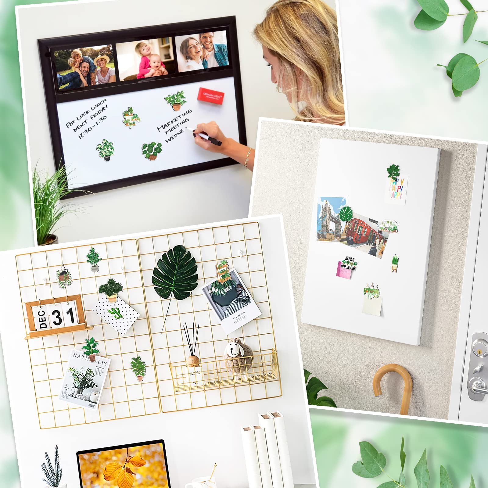 Huray Rayho Plant Fridge Magnets Cute Monstera Leaf House Refrigerator Magnets Decal Just One More Plant Signs Housewarming Gift