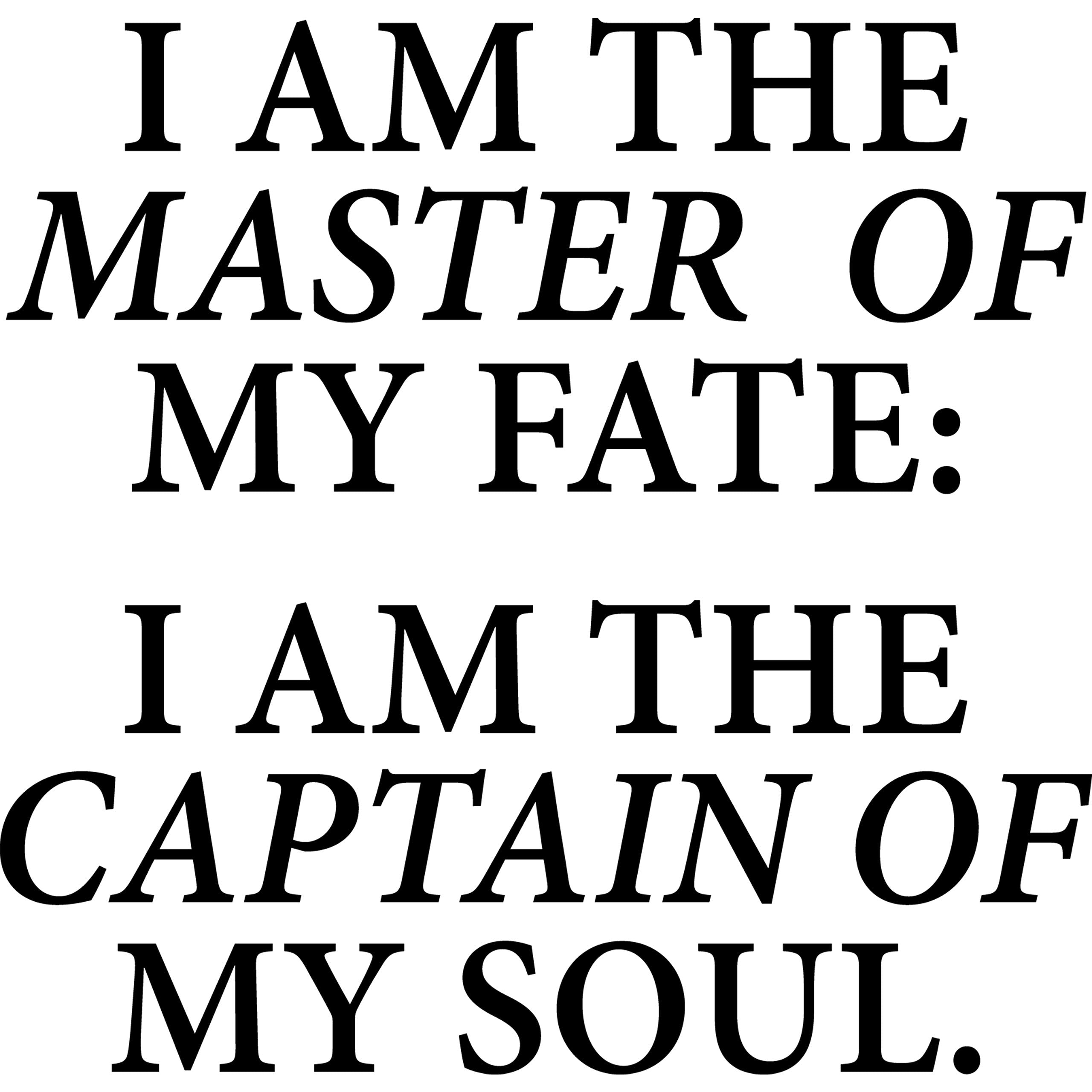 My Vinyl Story I Am The Master Of My Fate I Am The Captain Of My Soul Wall Sticker Inspirational Wall Decal Motivational Office