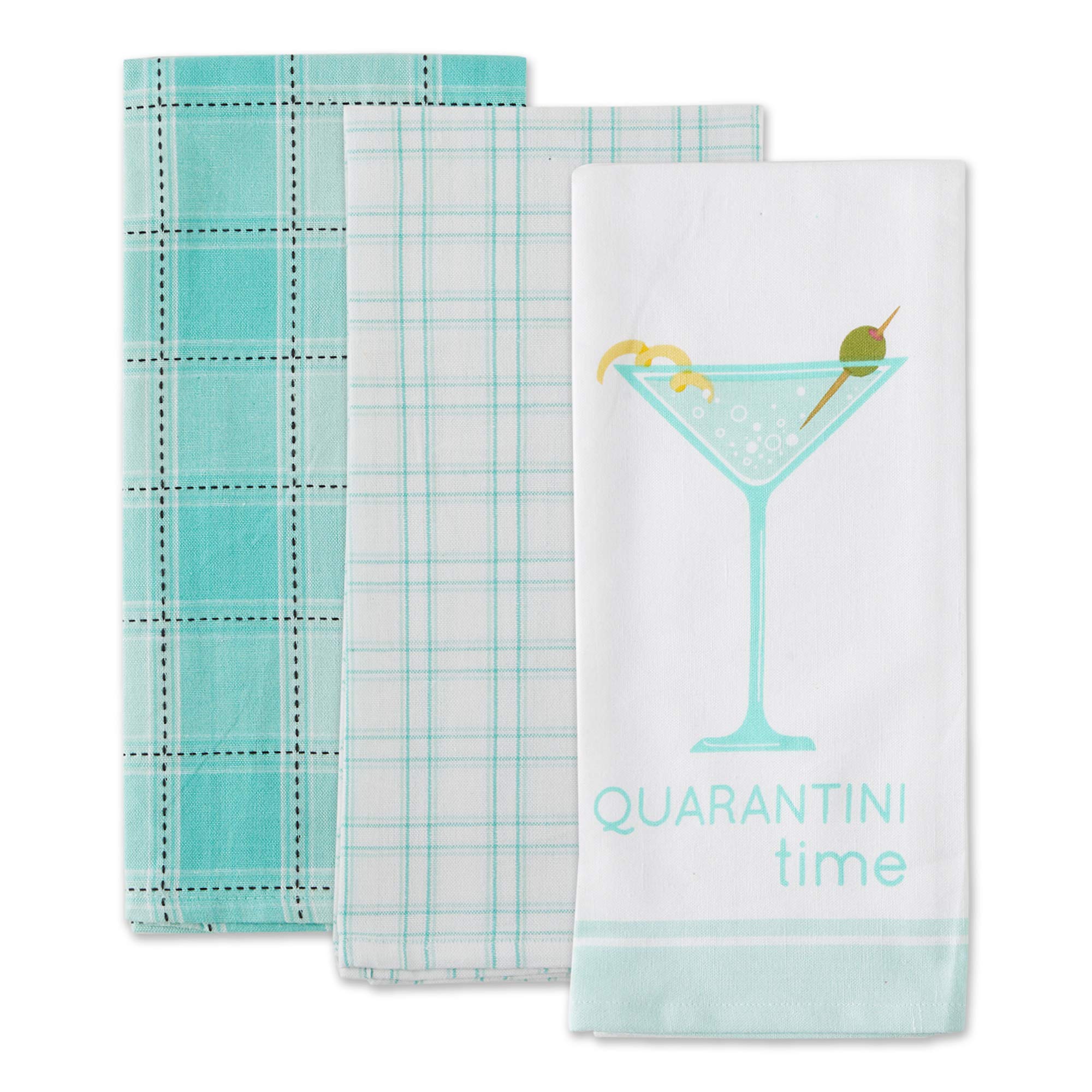 Dii Quarantine Collection Dishtowel Set, Quarantini, 18X28, 3 Piece
