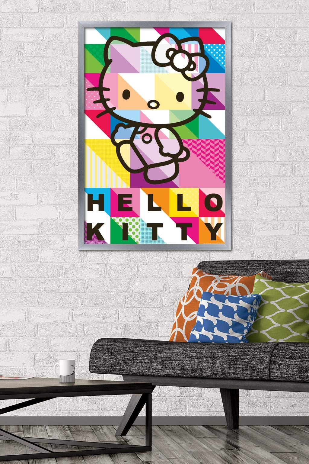 Trends International Hello Kitty - Patterns Wall Poster, 22.375'' X 34'', Silver Framed Version