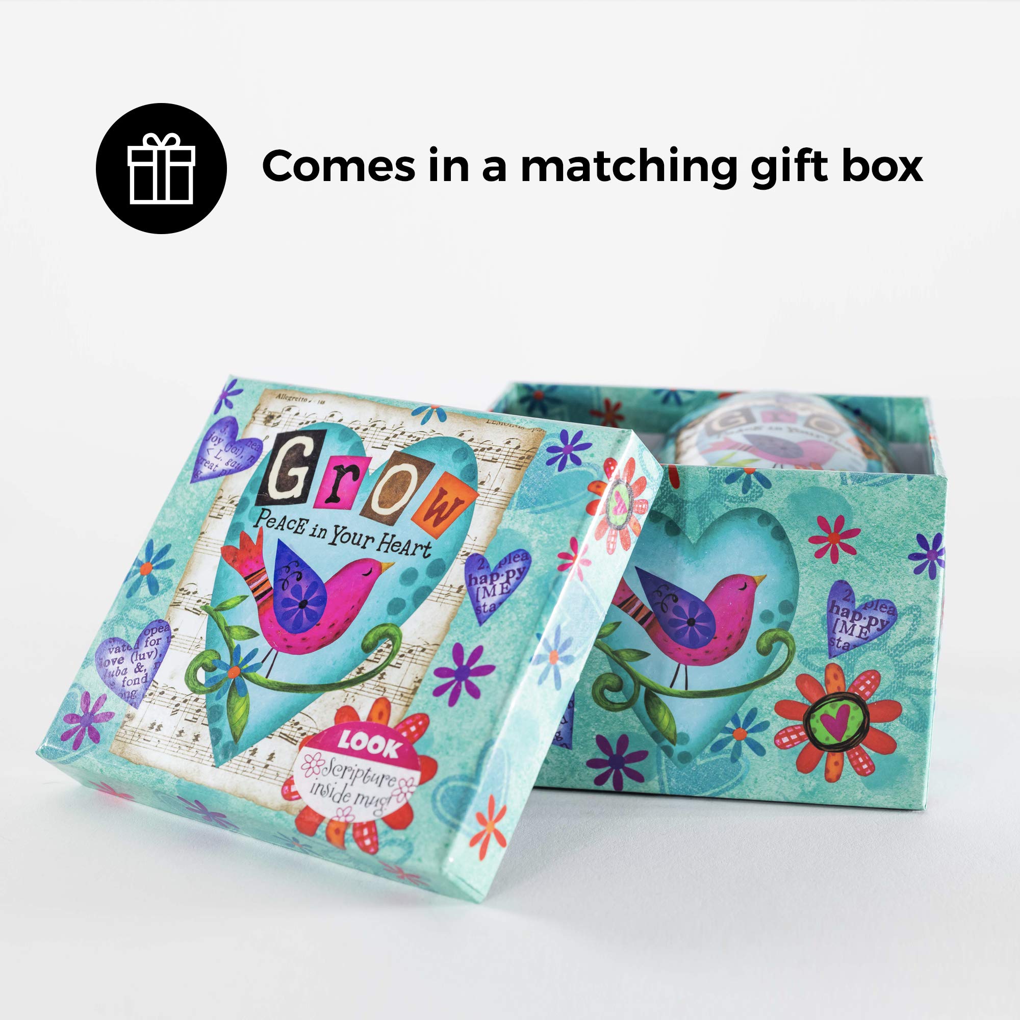 Divinity Boutique Ceramic Mug Grow Peace Bird, 1 Count (Pack of 1)