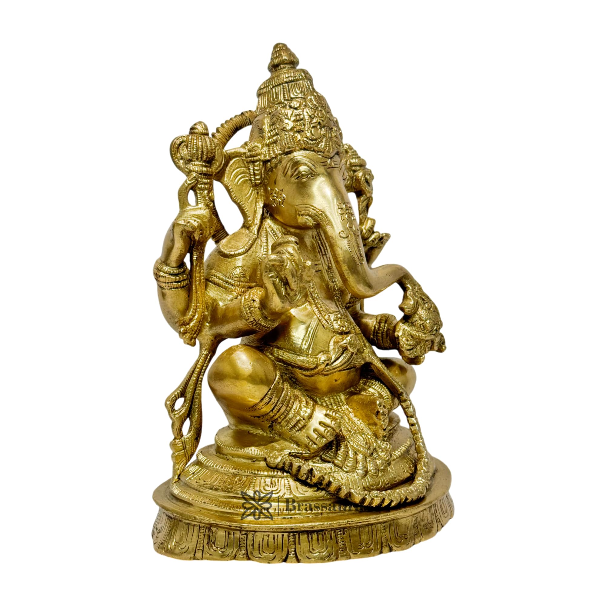 Brassaura Brass Gold Ganesha Murti For Home And Decor Brass Ganesh Bhagwan Statue For Pooja Room Ganesha Idols For Home Entrace