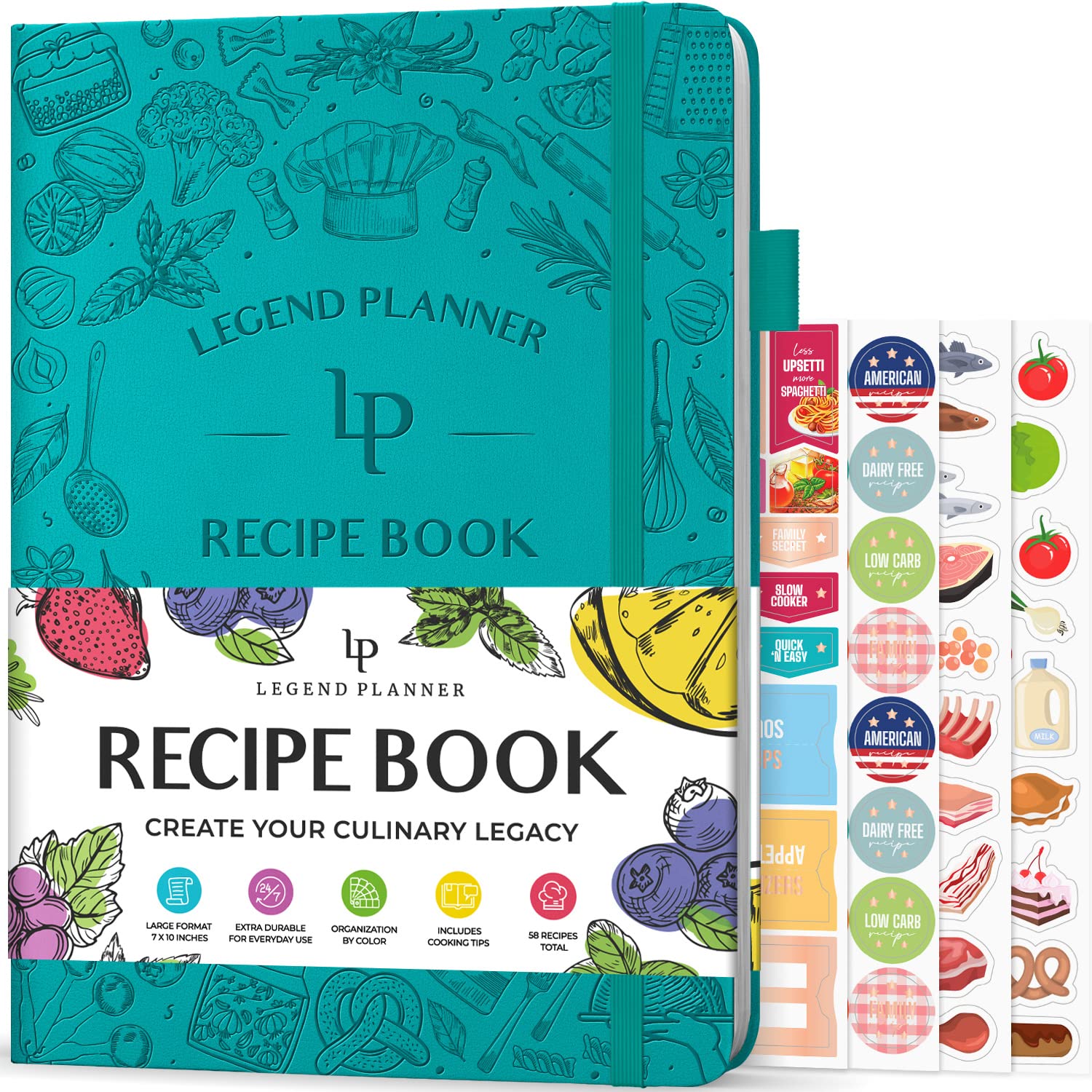 Legend Recipe Book - Blank Family Cookbook To Write In Your Own Recipes - Empty Cooking Journal - Personalized Cooking Notebook,