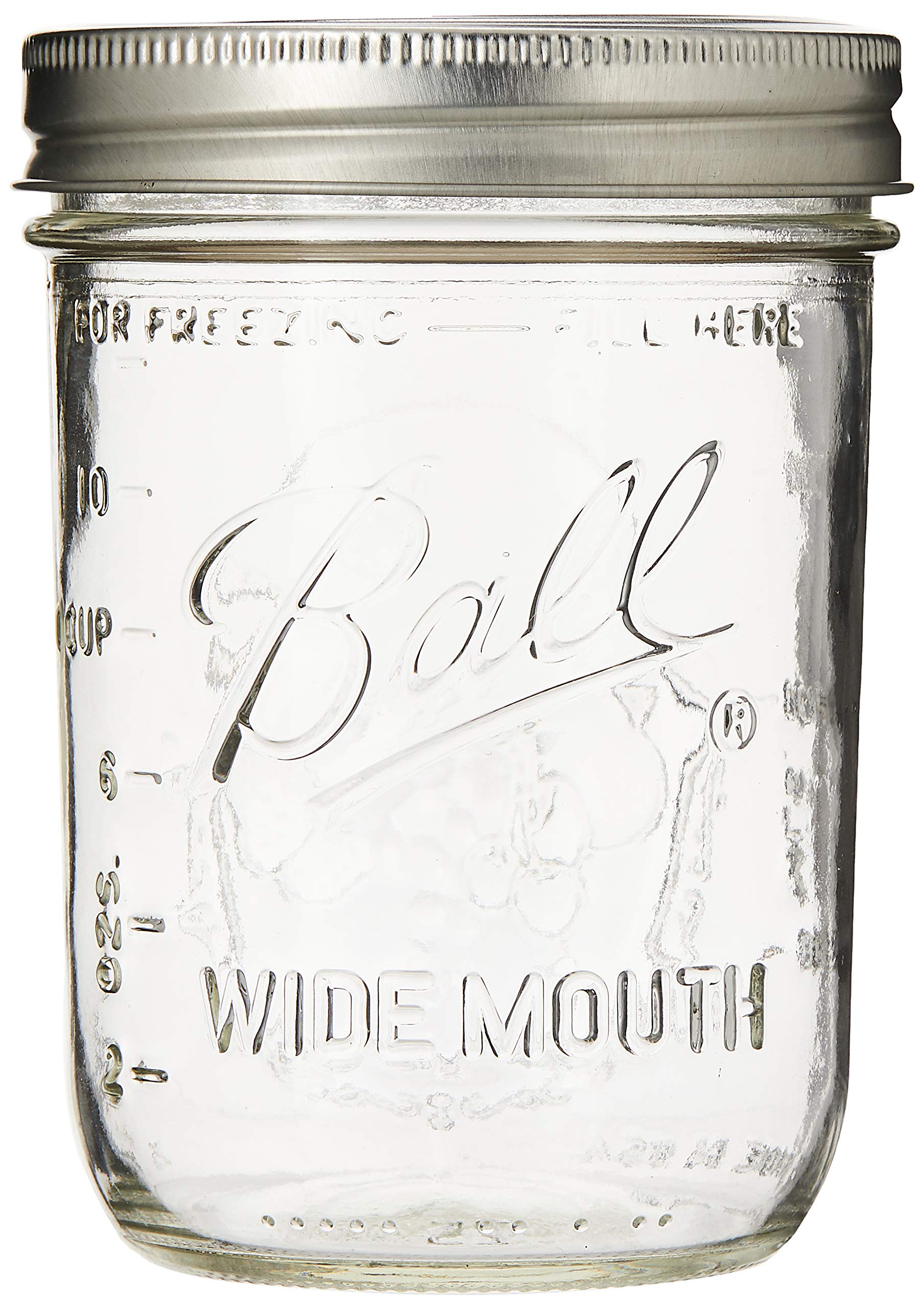 Ball Mason PINT Jars Wide-Mouth Can or Freeze - 12pk (by Jarden Home Brands) WM 16 Oz