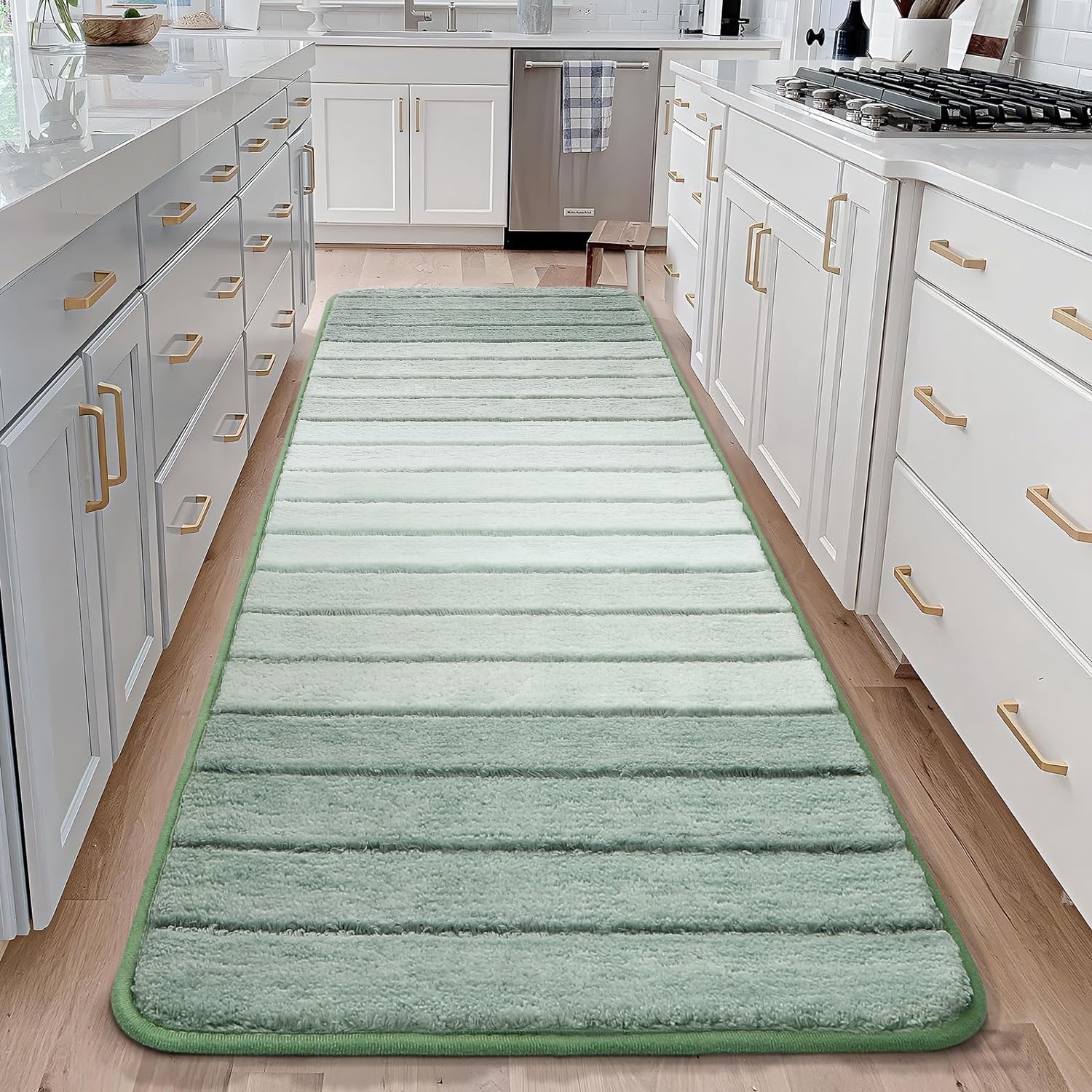Kmson Ombre Bath Mat Bathroom Runner Rugs, Non Slip Ultra Soft And Water Absorbent Bath Carpet, Machine Washable Quick Dry Bedro