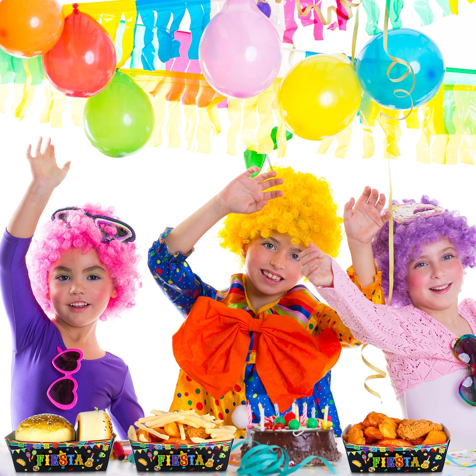 50 Pieces Fiesta Snack Trays Party Supplies Cinco De Mayo Nacho Paper Food Trays Mexican Theme Decorations Day Of The Dead Popco