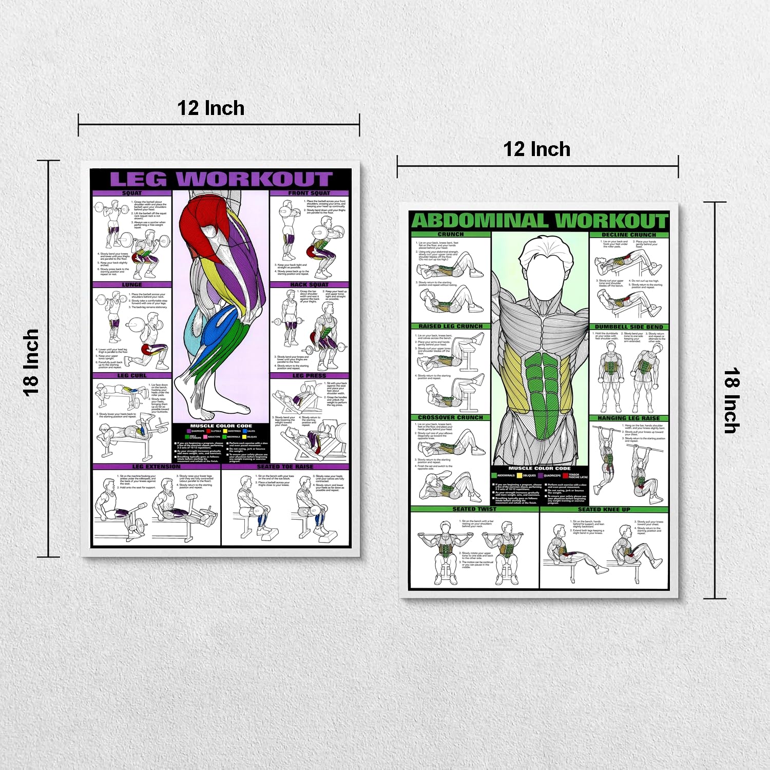 Pixelartz Paper Wall Poster Motivational Workout And Exercises Illustrations Bodybuilding Gym Posters Hd Quality Posters For Hom