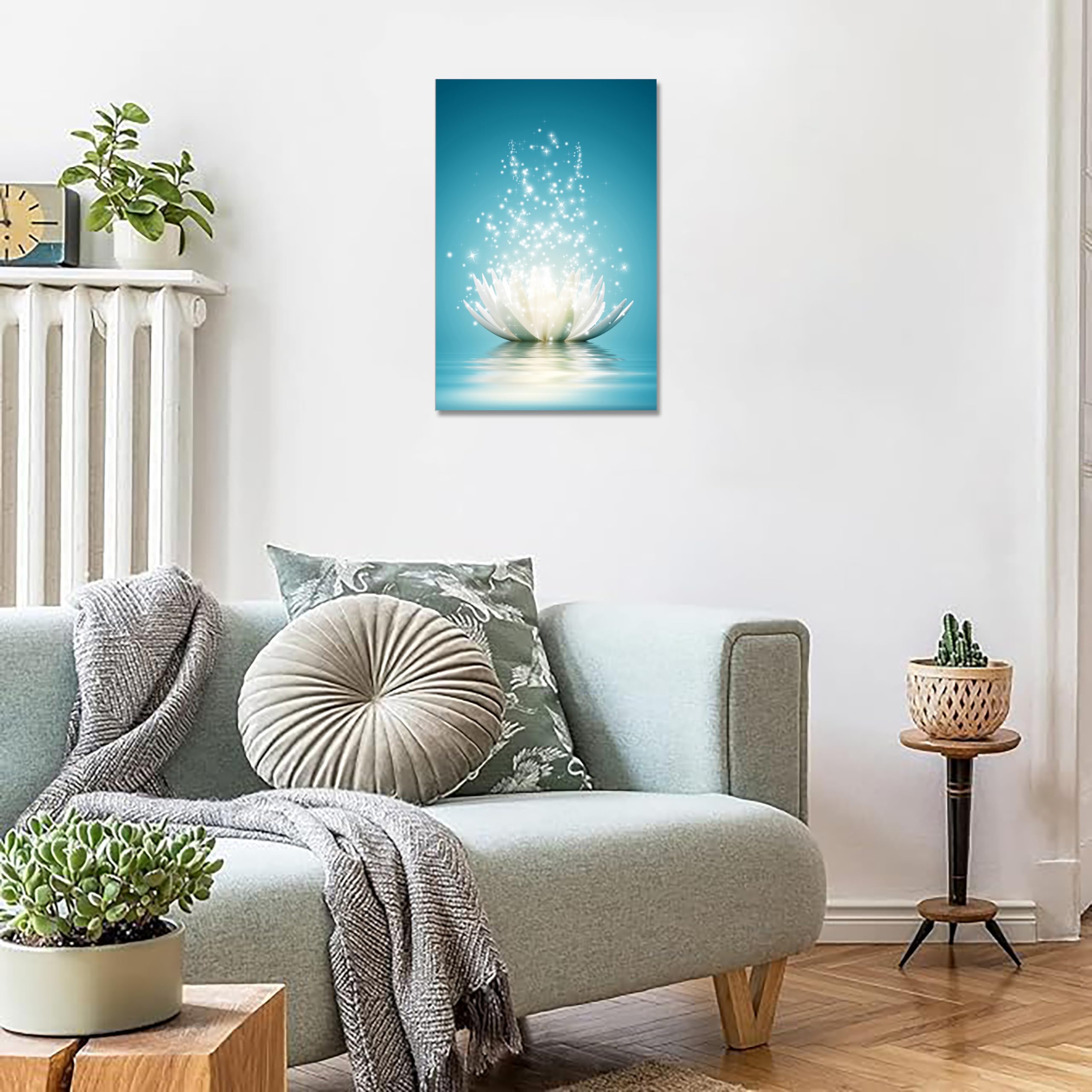 Lotus Flower Canvas Print Pictures Bathroom Decor Zen Wall Art Painting Spa Photo Artwork Framed For Spiritual Meditation Yoga R