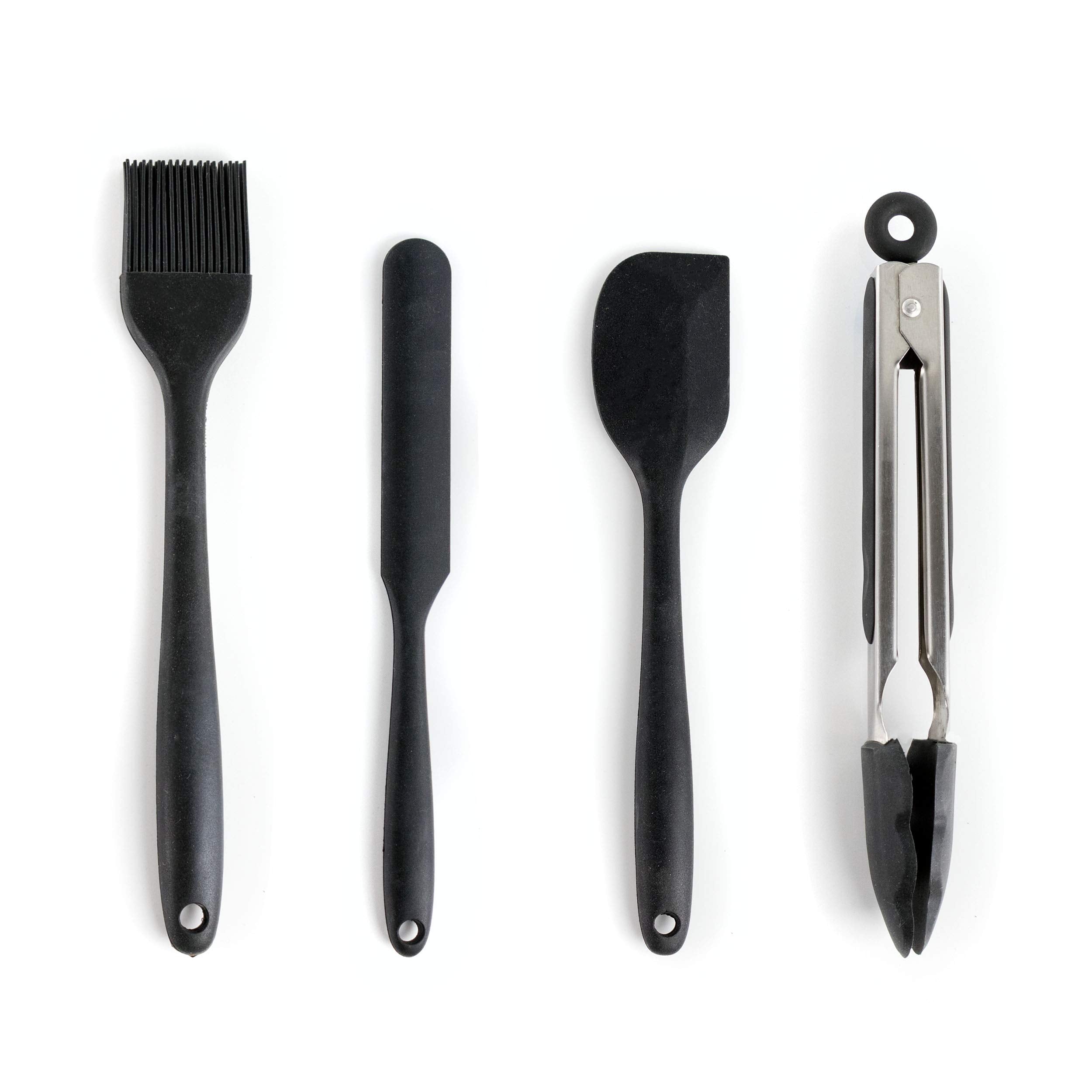 Megachef Tool Black Utensil Set, 14 Piece, Gray And Stainless Steel