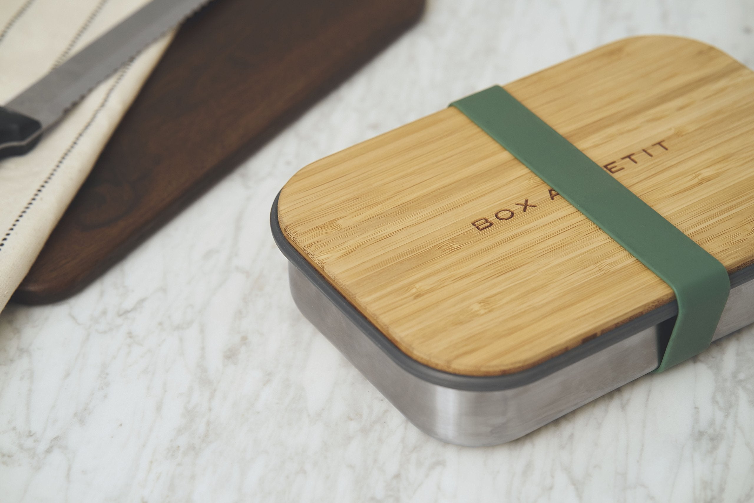 Black+Blum  Stainless-Steel Sandwich Box | Plastic Free Meal Prep Lunch Box Food Container With Bamboo Lid, Orange, 900Ml/ 30 Fl