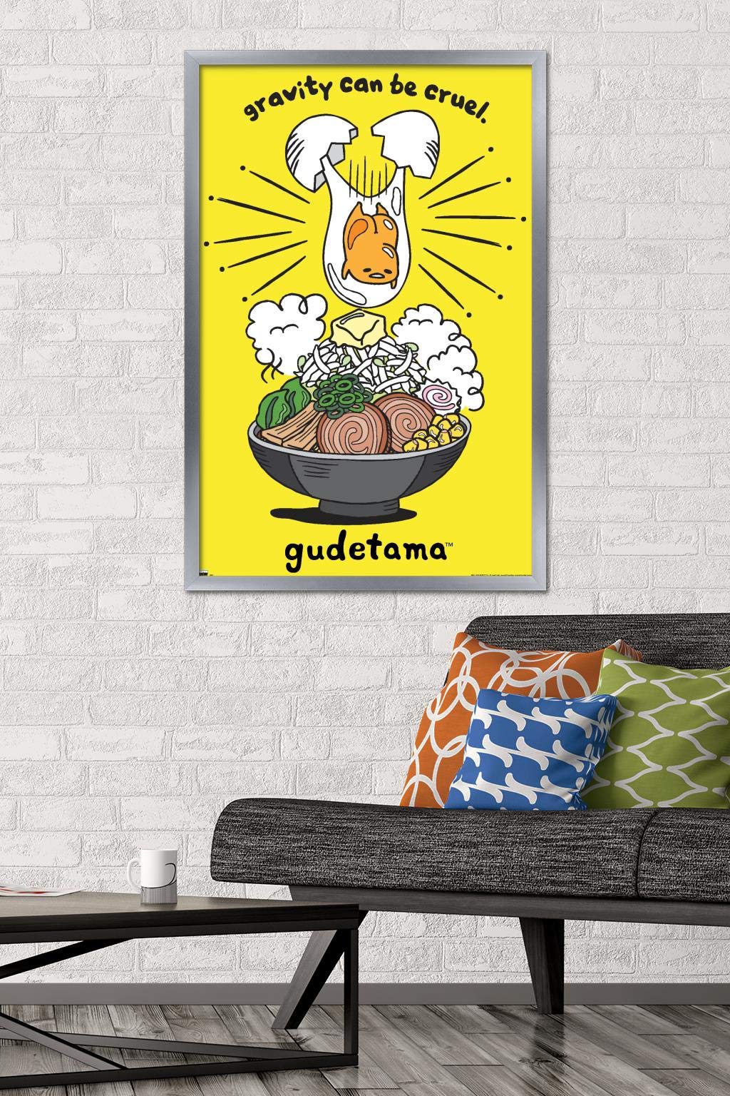Trends International Gudetama - Gravity Wall Poster, 22.375'' X 34'', Silver Framed Version