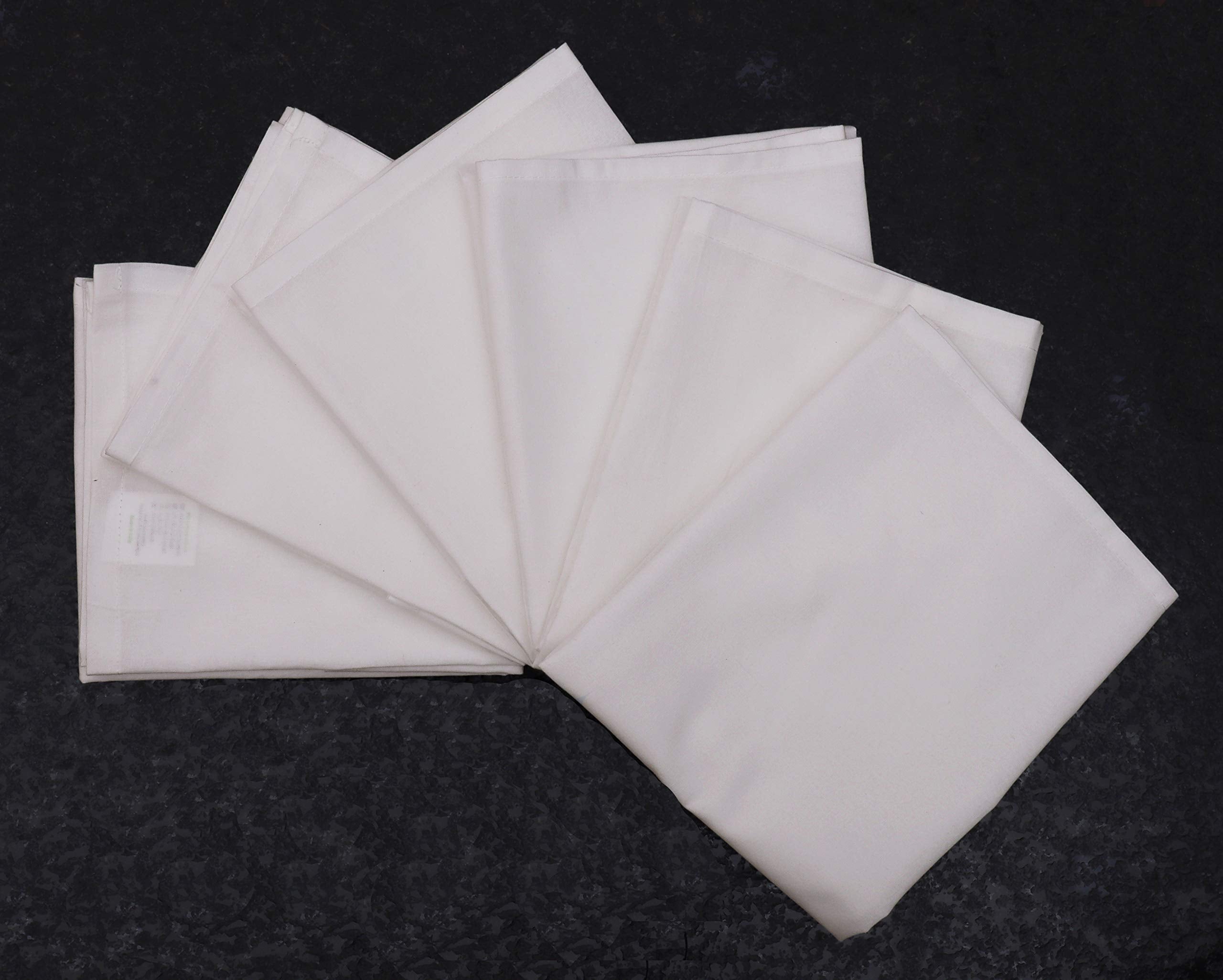 Amour Infini Organic Cotton Flour Sack Kitchen Towels Pack Of 6 - Tea Towel For Embroidery And Drying Glass, Dinnerware -Lint Fr