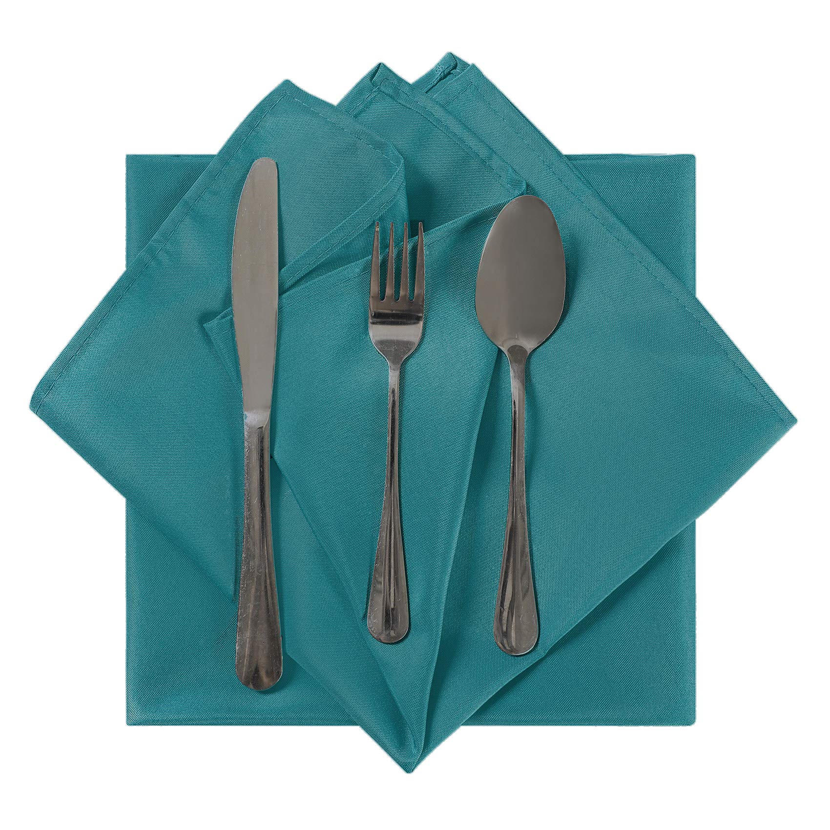 Cloth Napkins 17X17 Inch Washable Polyester Dinner Napkins Soft Table Napkins For Wedding Party Dining Banquet(Teal,25Pcs)