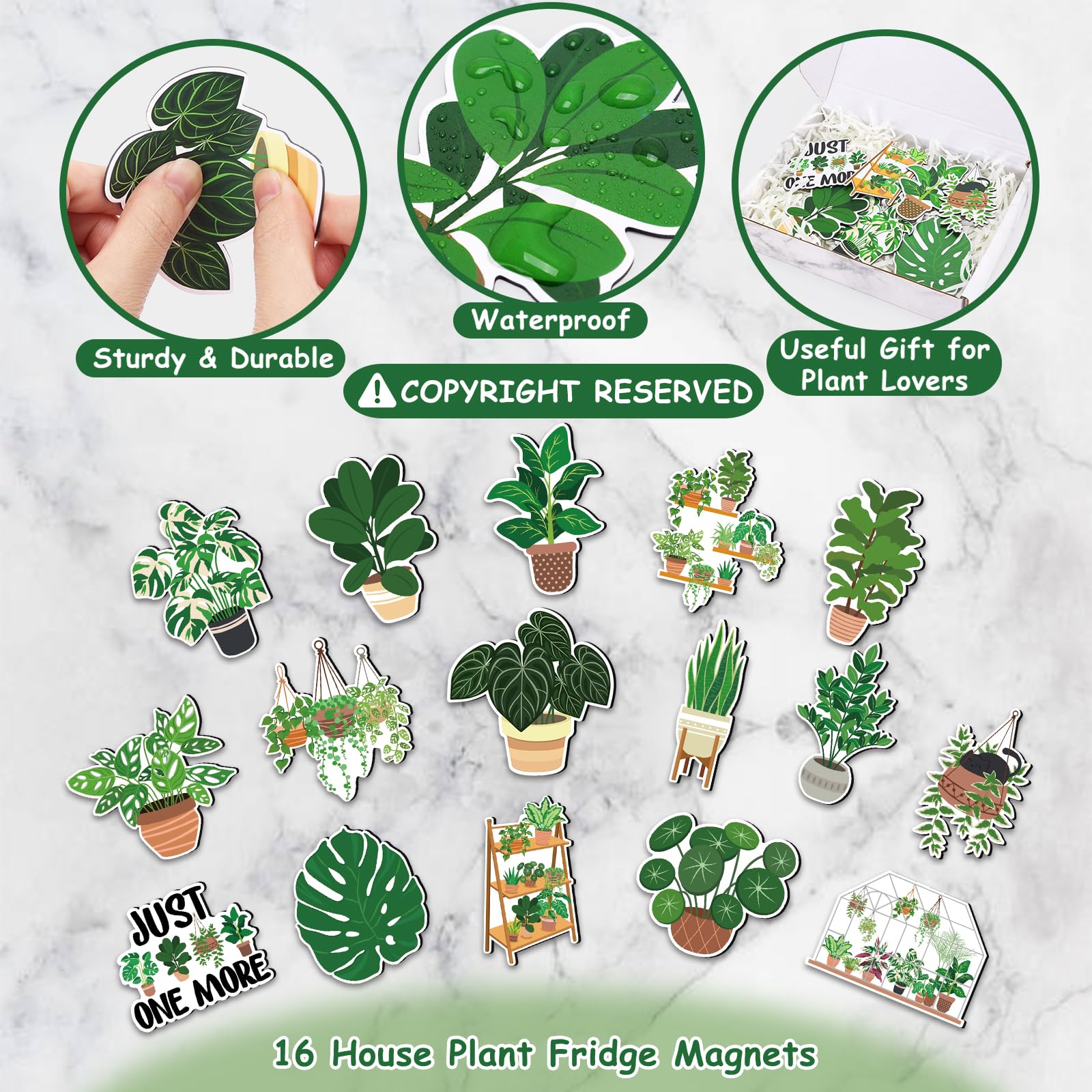 Huray Rayho Plant Fridge Magnets Cute Monstera Leaf House Refrigerator Magnets Decal Just One More Plant Signs Housewarming Gift