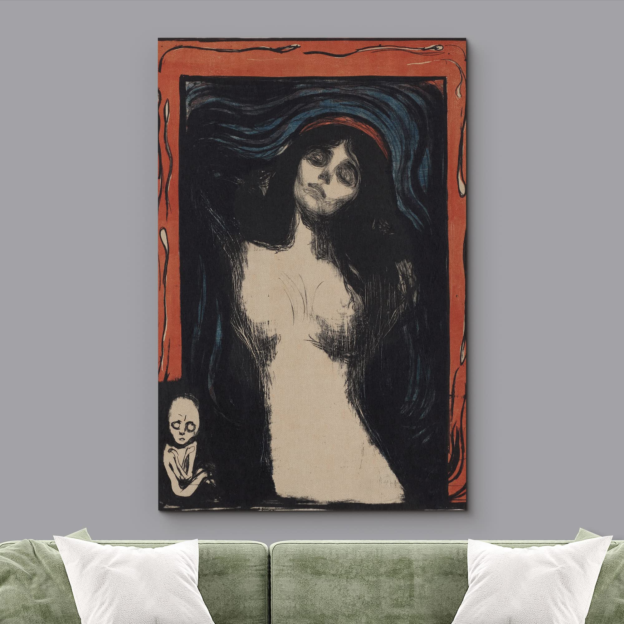 Wall26 Canvas Print Wall Art Madonna By Edvard Munch People Historic Illustrations Fine Art Traditional Scenic Colorful Dark For