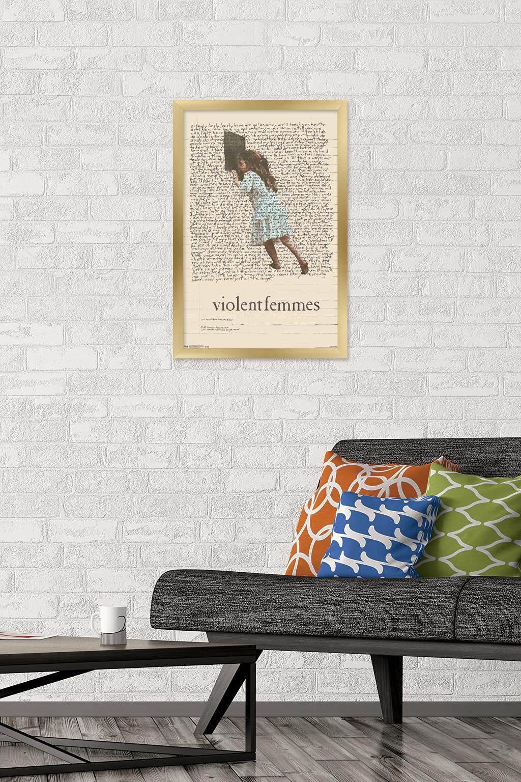 Trends International Violent Femmes - Lyric Girl Tea Towel Wall Poster, 14.725'' X 22.375'', Gold Framed Version