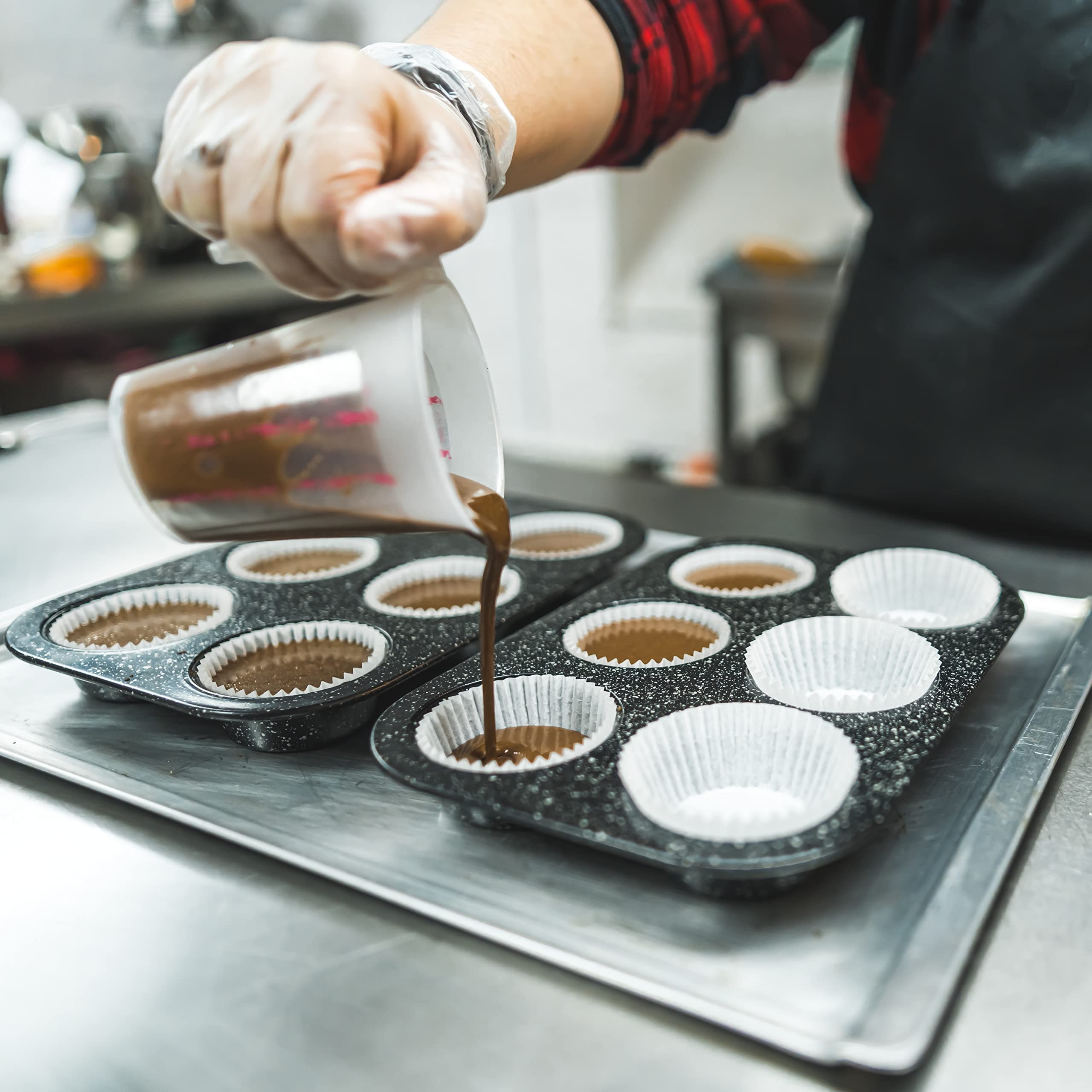 Bake Choice 200pcs Standard Brown cupcake liners for baking,food-grade cupcake wrappers, grease-proof parchment muffin liners fo