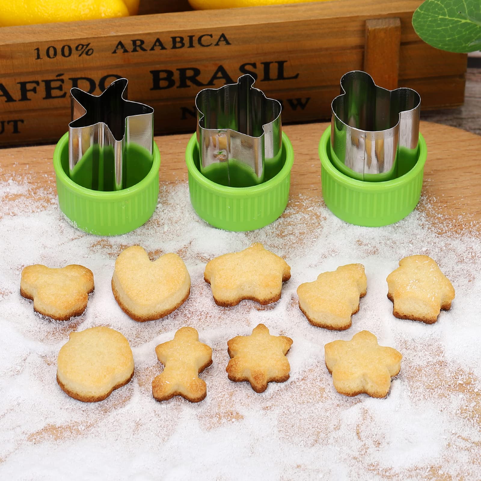 New Live 35 Pack Cookie Cutters Vegetable Fruit Cutter Shapes Stamps Mold Mini Cookie Cutters