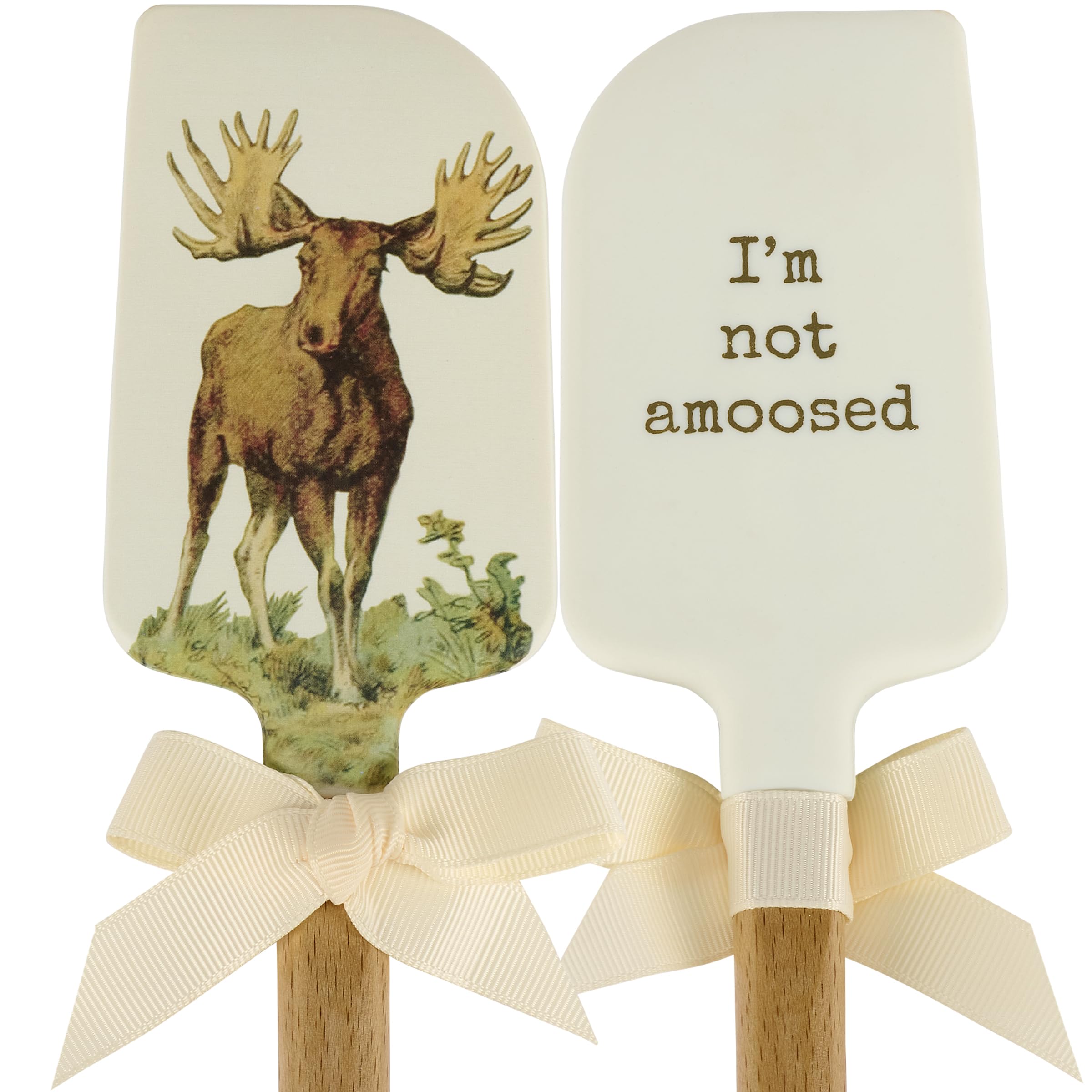 Primitives by Kathy doublesided silicone novelty cooking spatula from our Lake & Cabin Collection/vintage art of a moose on fro