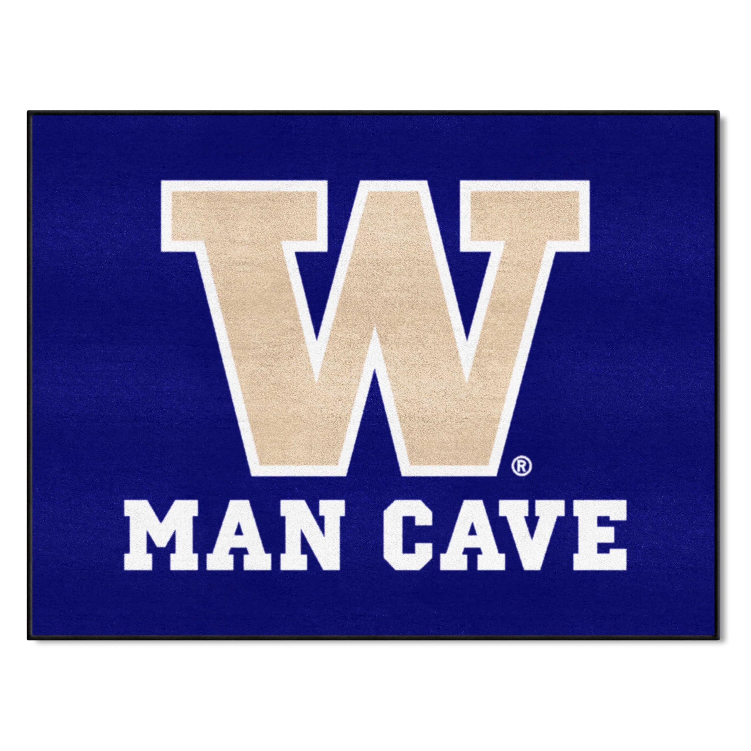 FANMATS 17330 Washington Huskies Man Cave All-Star Rug - 34 in. x 42.5 in.