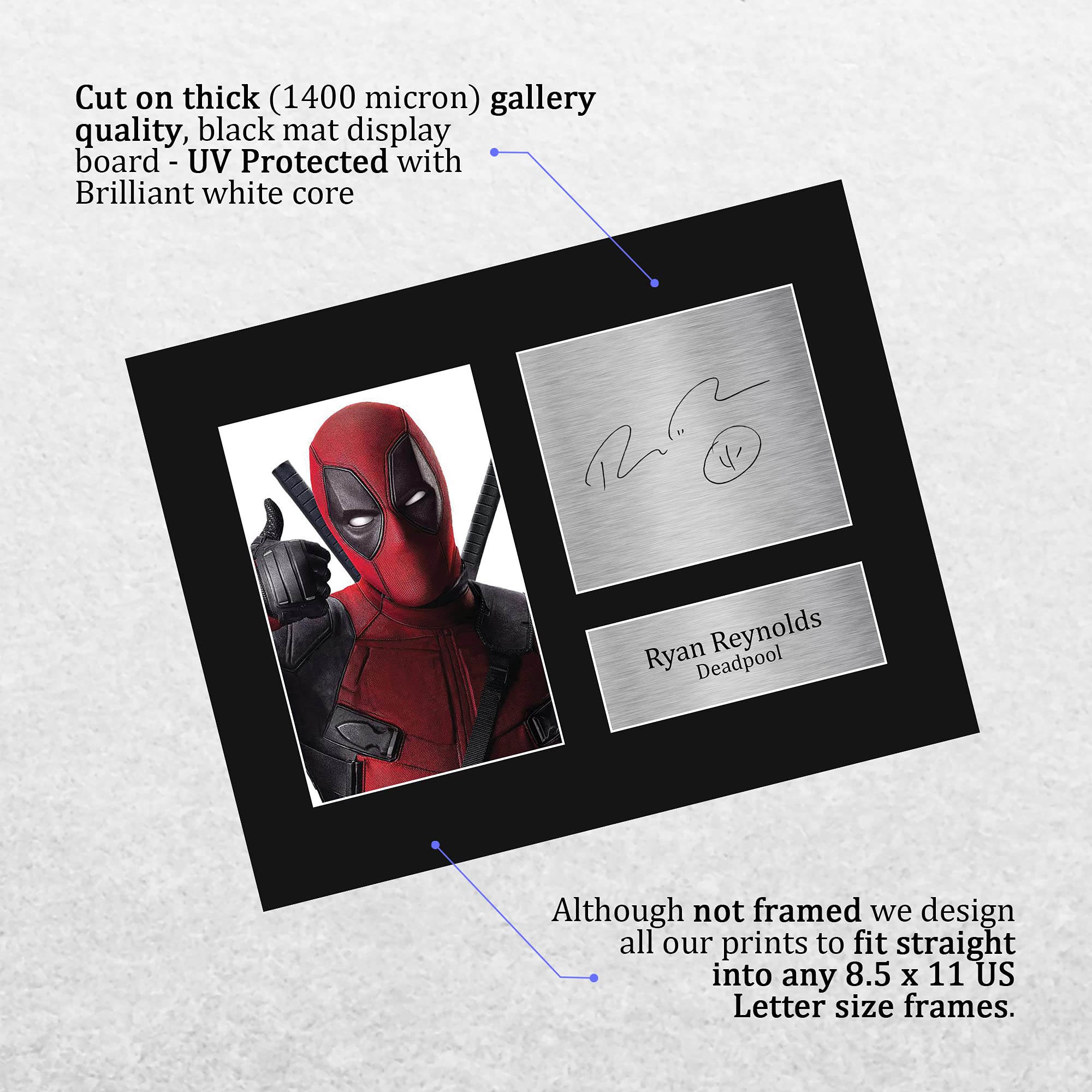 Hwc Trading Ryan Reynolds Gift Printed Autograph Deadpool Gifts Print Photo Picture Display - Us Letter Size
