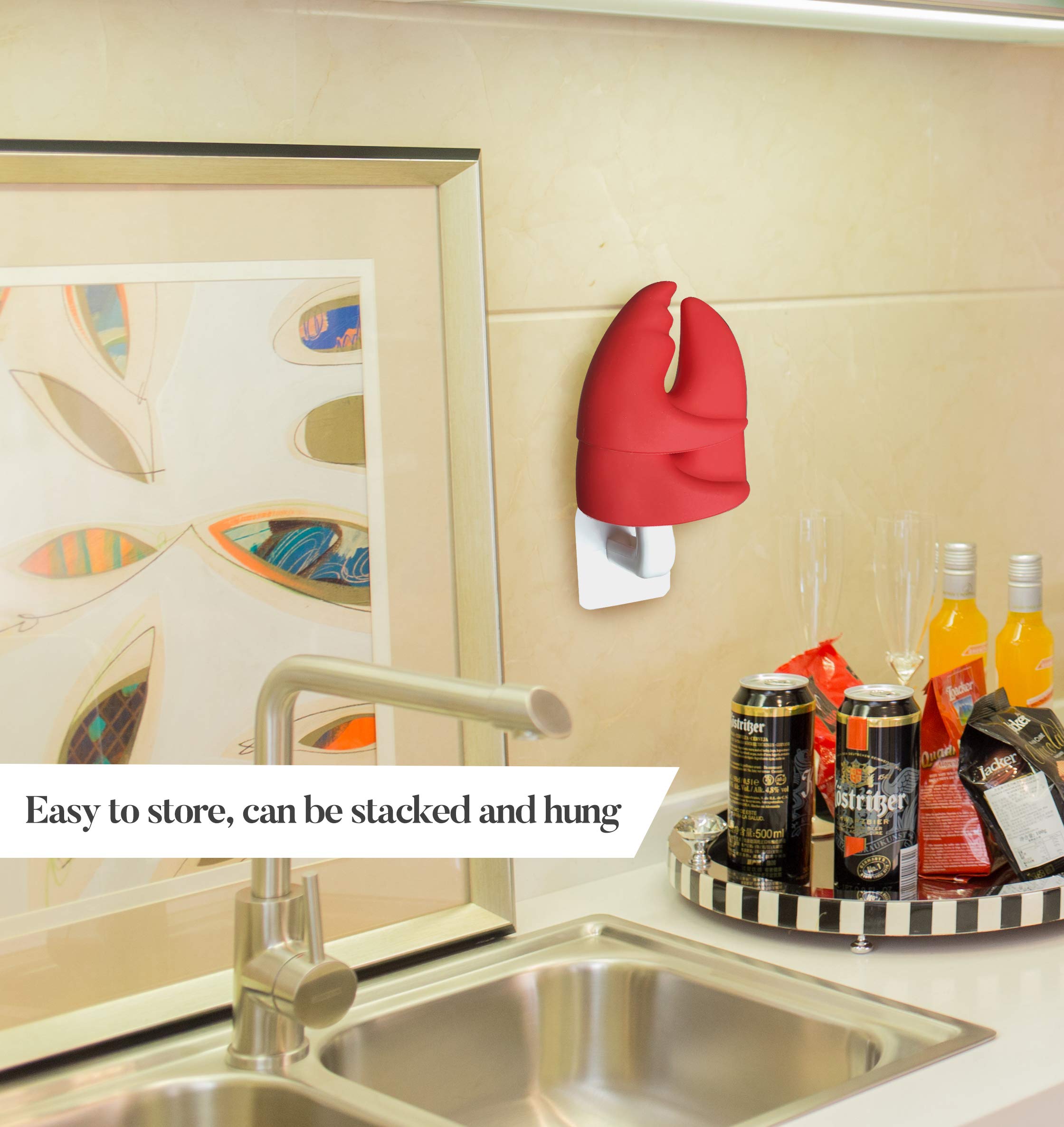 Anti-Scald Oven Gloves,Red Silicone Oven Glove Set,Lobster Claw Pot Holder, Red Crab Oven Glove, Can Be Used As A Pot Or Kitchen