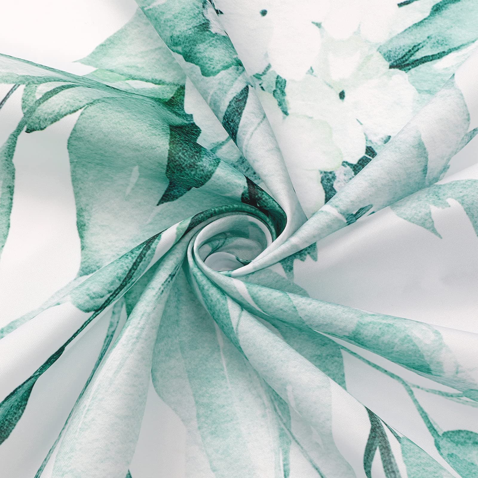 Gibelle Small Stall Shower Curtain 36 X 72, Narrow Teal Floral Shower Curtain For Bathroom, Watercolor Plant Eucalyptus Leaves F