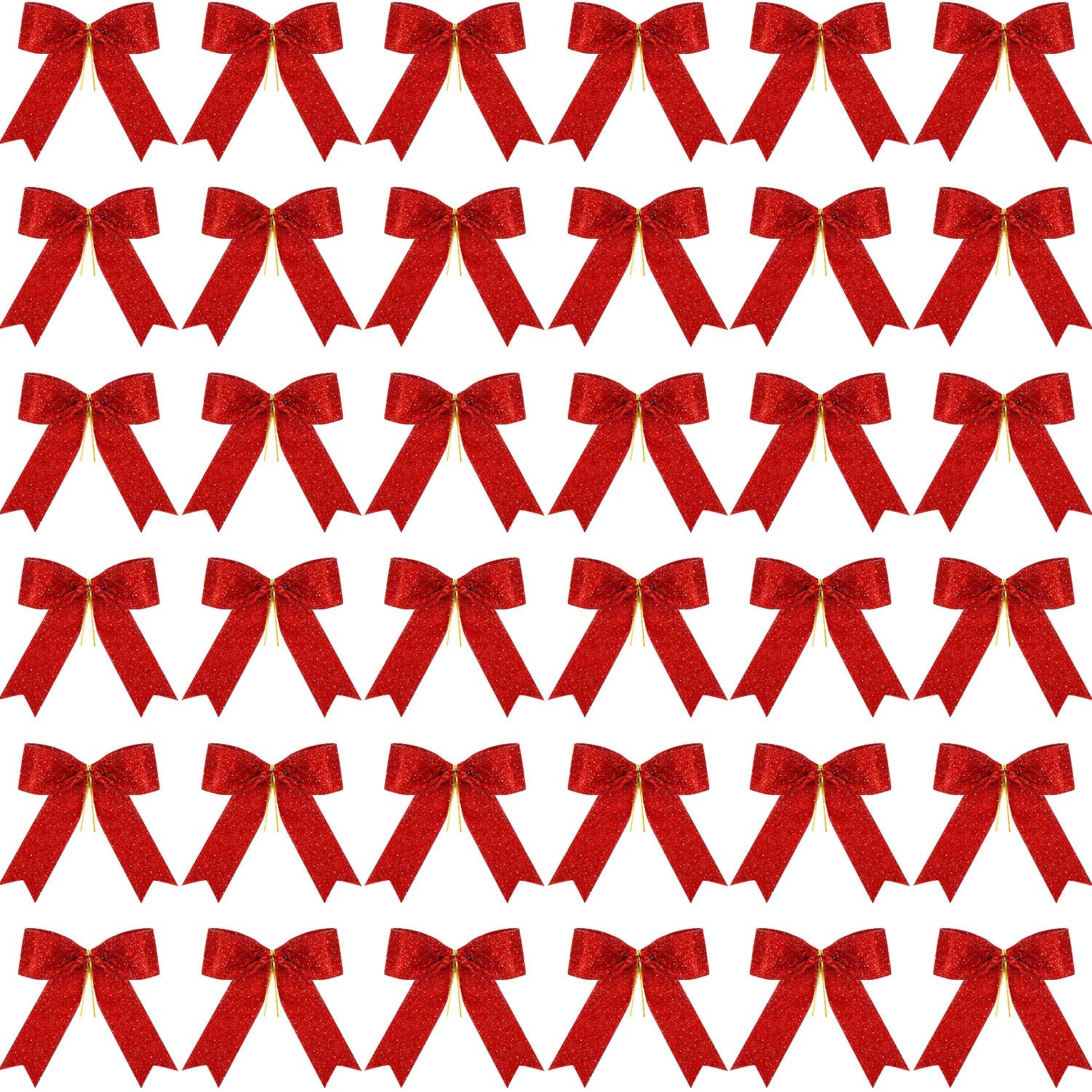 Sumind 36 Pieces Glitter Bow Tie Ribbon Twist Tie Bows for Treat Bags Gift Wrapping Basket Wedding Shower Birthday Valentines D