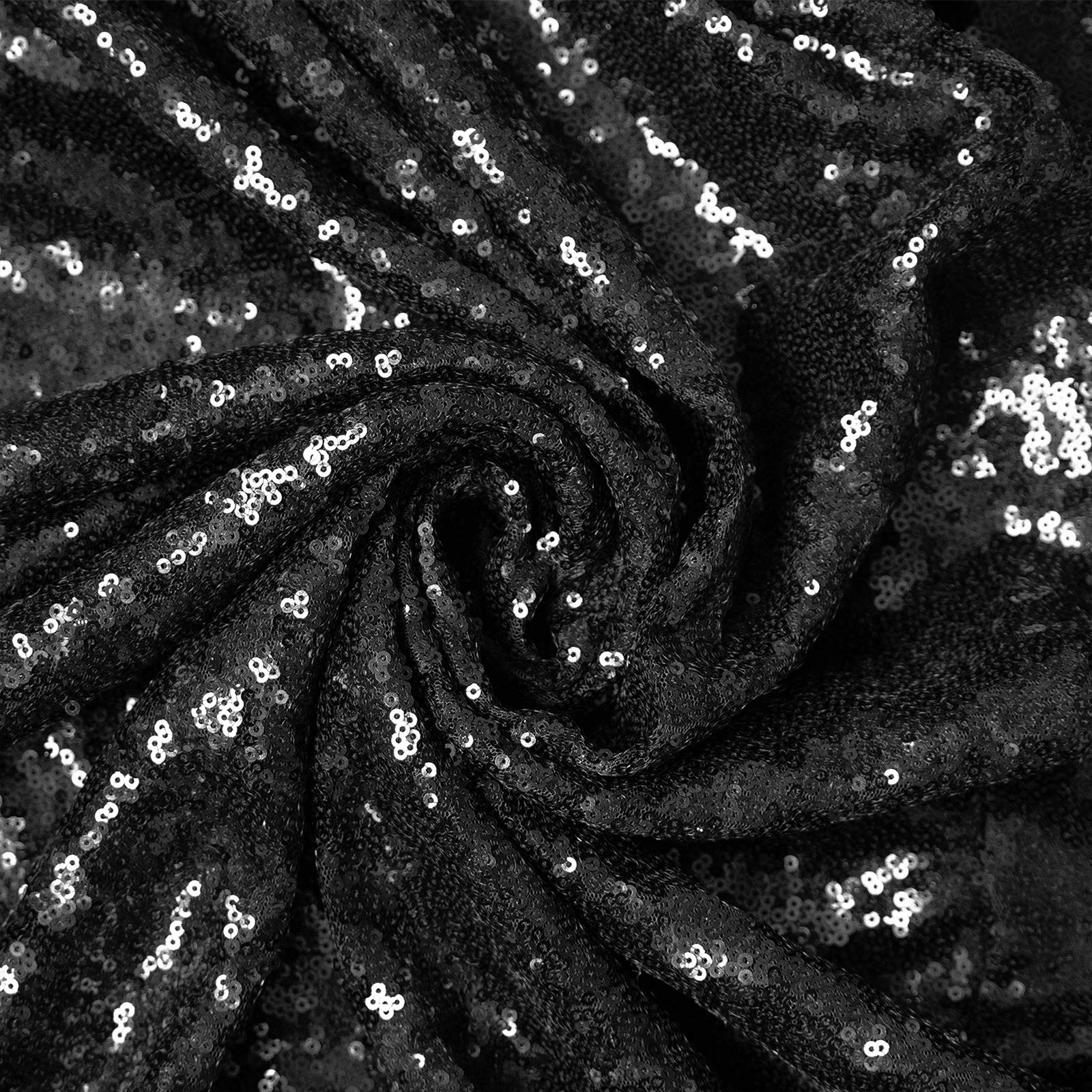 Jyflzq Black Sequin Tablecloth 50 X 50 Square Sparkly Drape Table Cloths Table Cover Overlay For Halloween Wedding Birthday Part