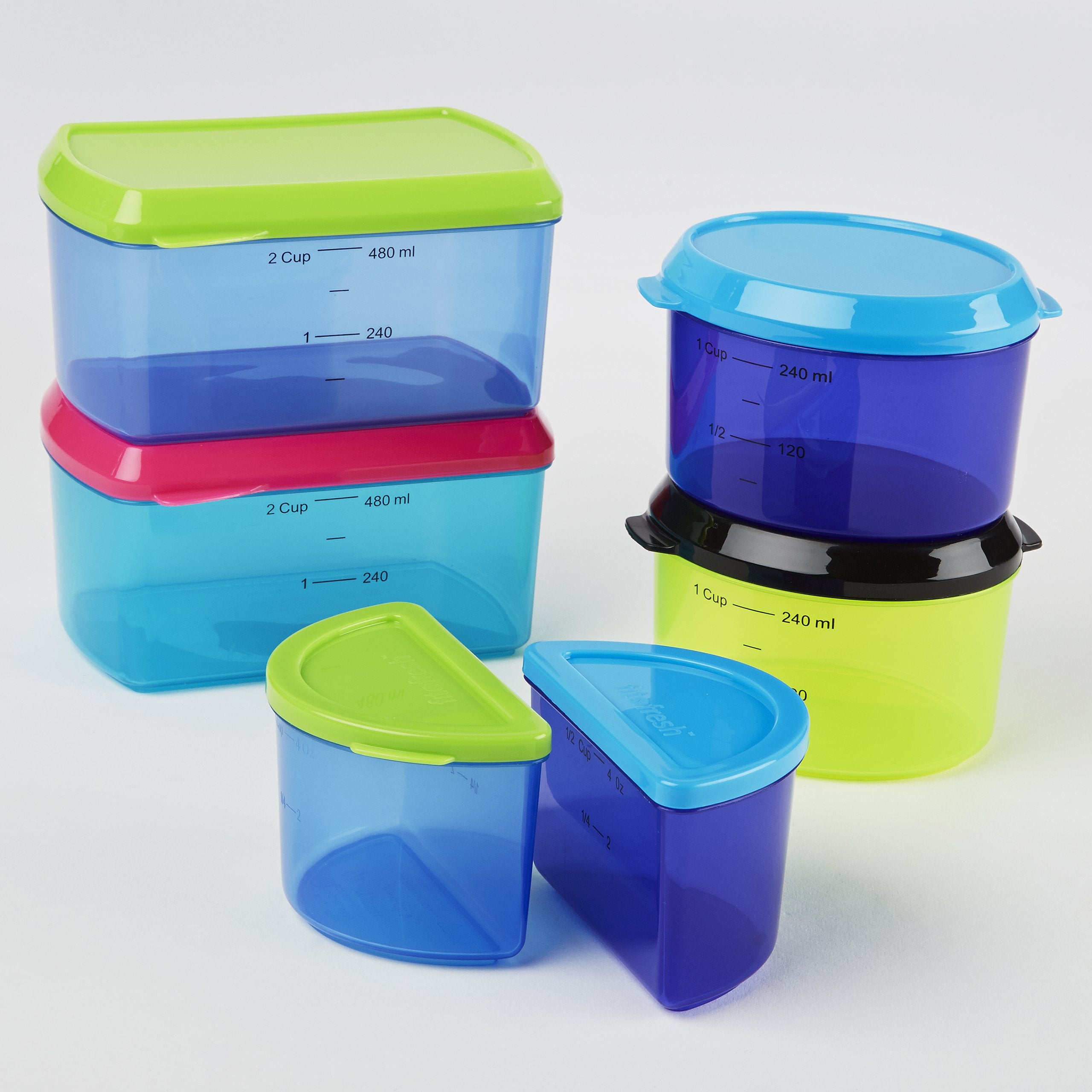 Fit & Fresh Kids' Reusable Lunch Box Container Set With Built-In Ice Packs, 14-Piece Healthy Lunch And Snack Kit, Bpa-Free Micro