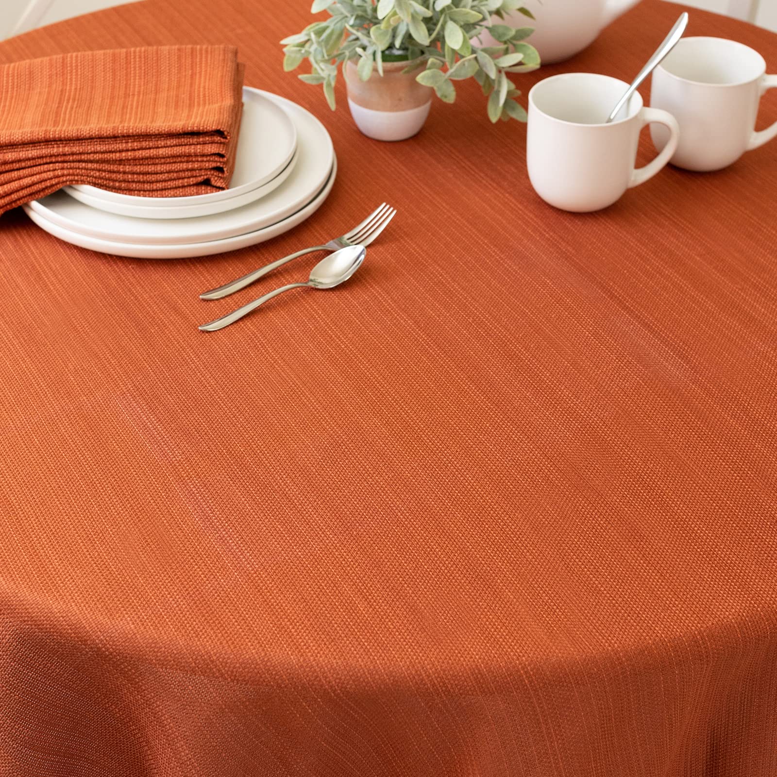 Benson Mills Cameron Textured Fabric Table Cloth, for Everyday Home Dining, Parties, Fall, Harvest, and Thanksgiving Tablecloth