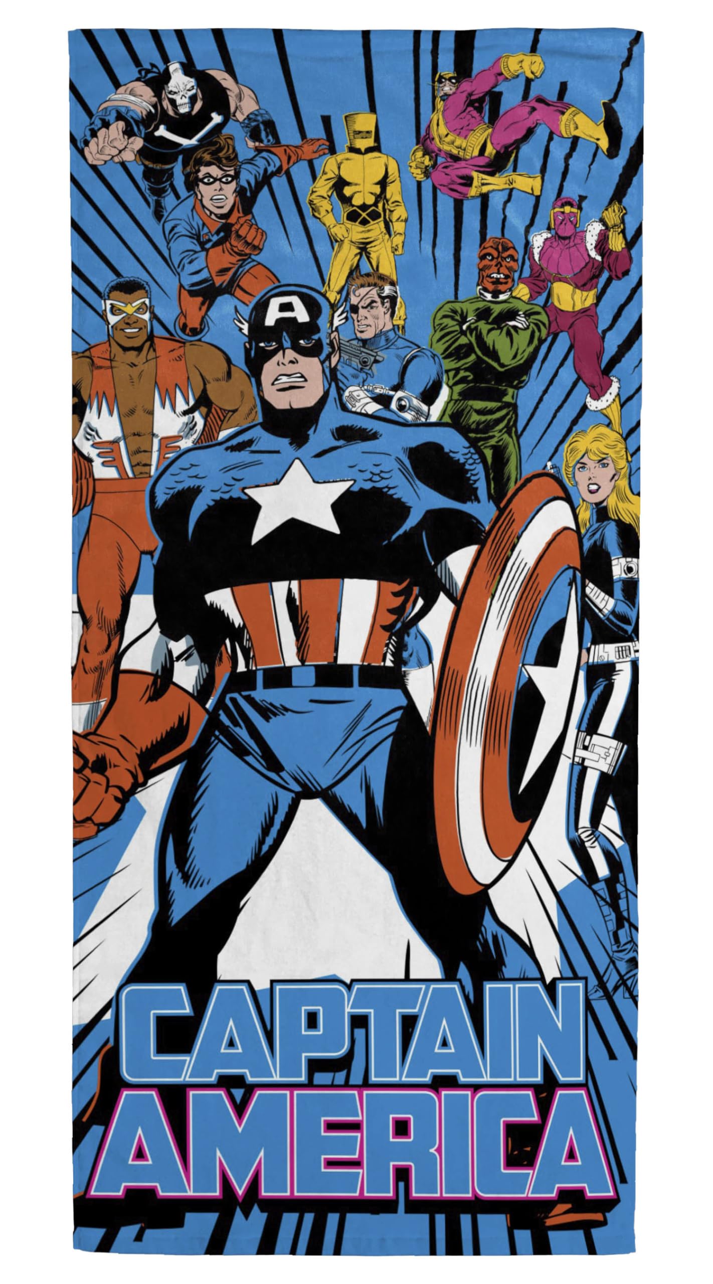 Jay Franco Marvel Comics Captain America Kids Bath Pool Beach Towel - Super Soft & Absorbent 100% Cotton Towel, Measures 28 X 58